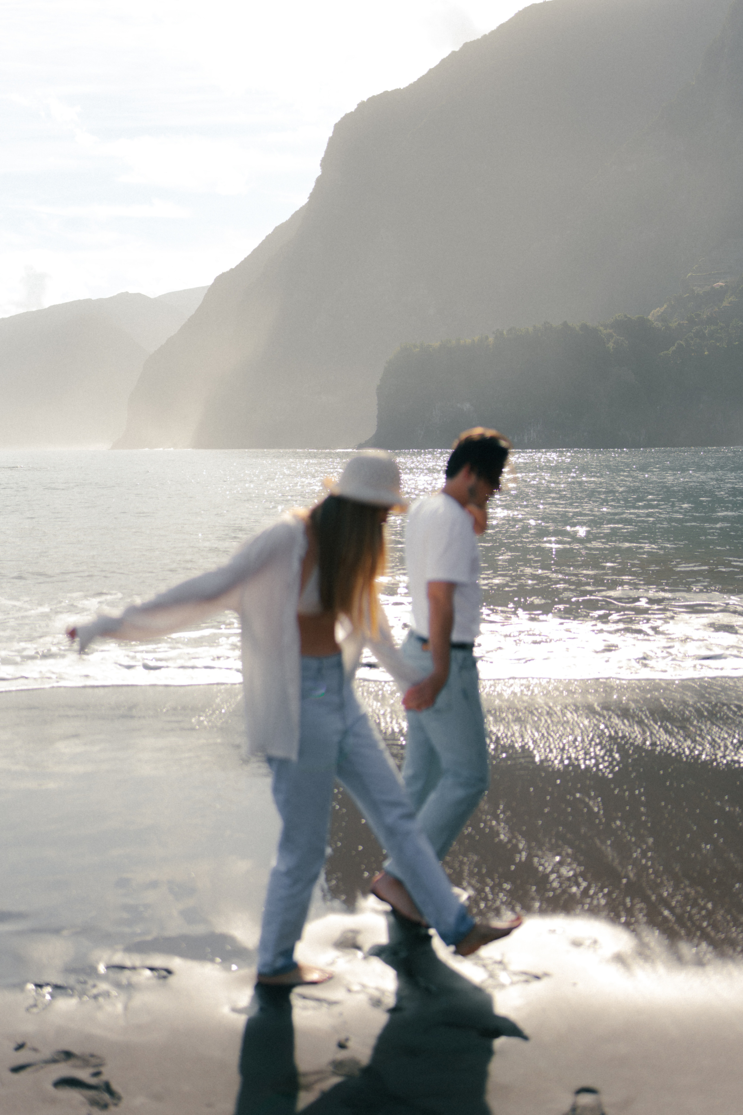 Exploring the Magic of Seixal Beach with two lovers. Wedding photographer and videographer based in Timisoara, Romania