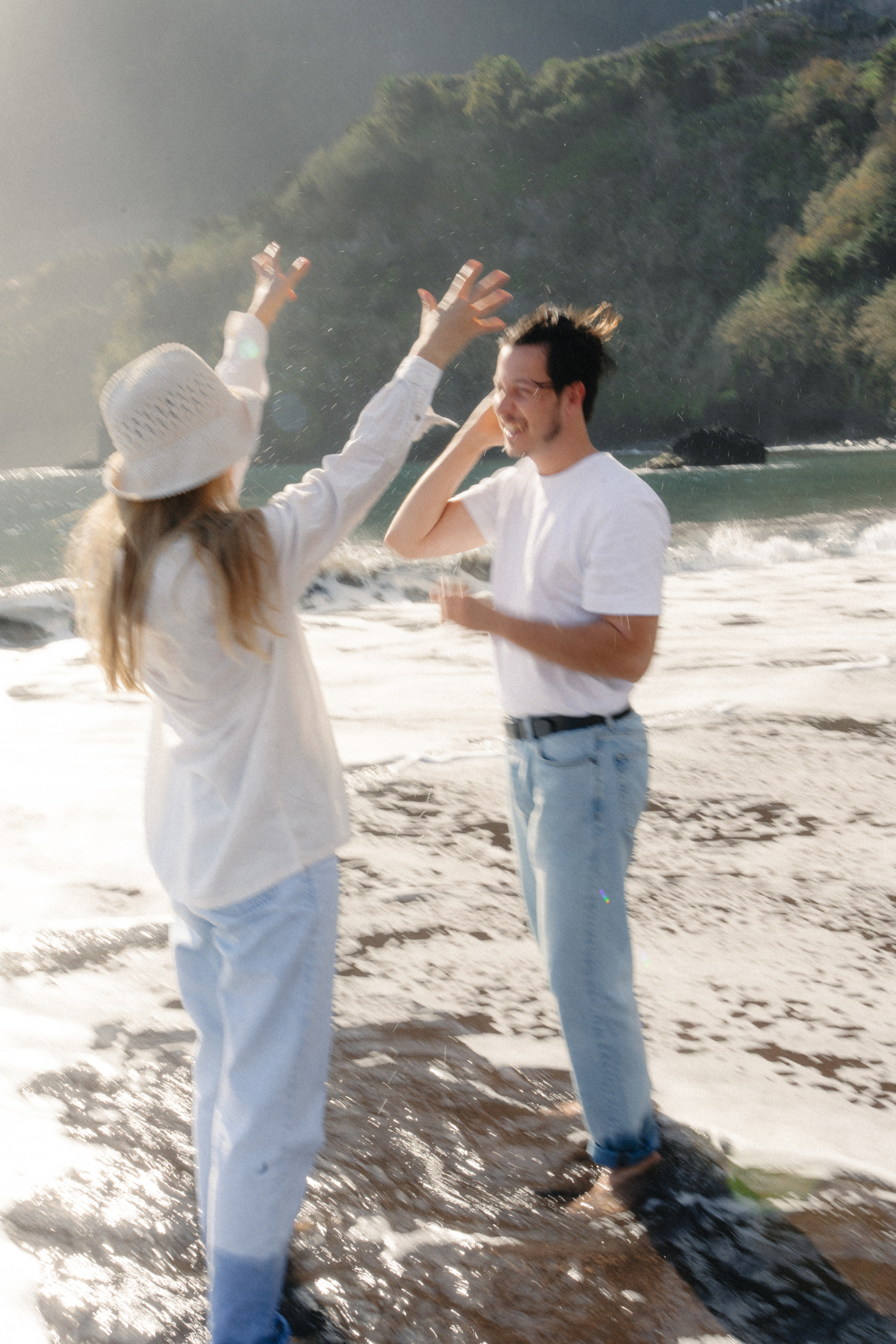 Exploring the Magic of Seixal Beach with two lovers. Wedding photographer and videographer based in Timisoara, Romania