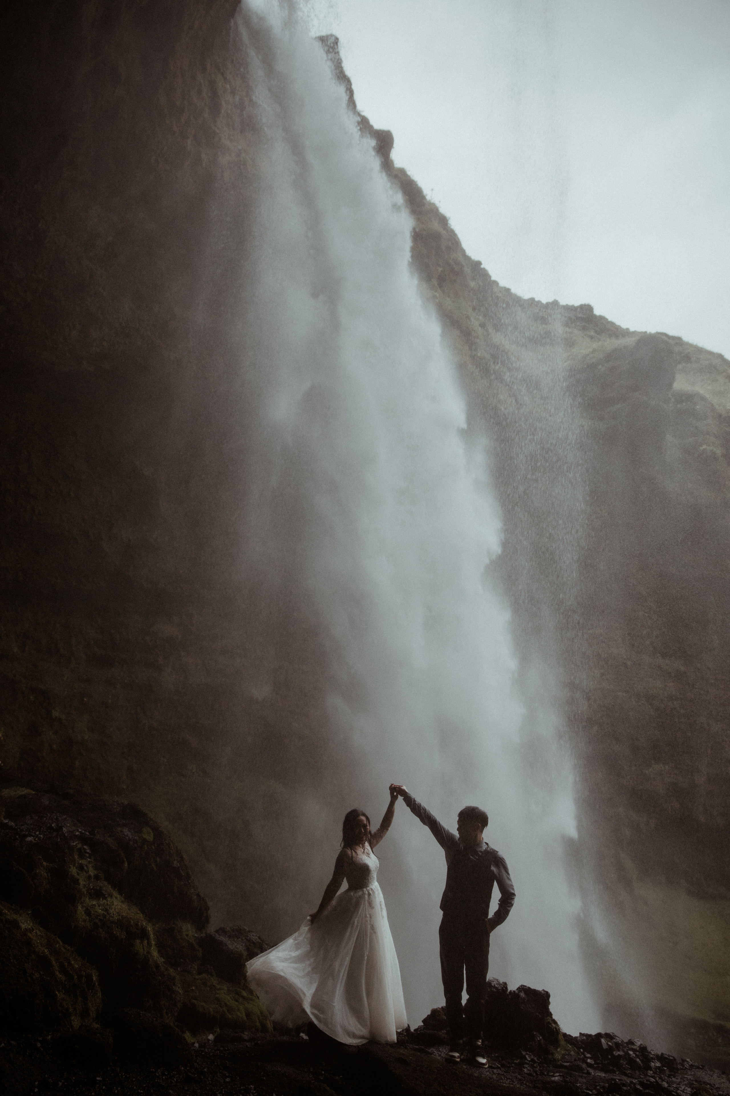 Elopement at Seljalandsfoss waterfall in Iceland. Iceland elopement photographer & videographer