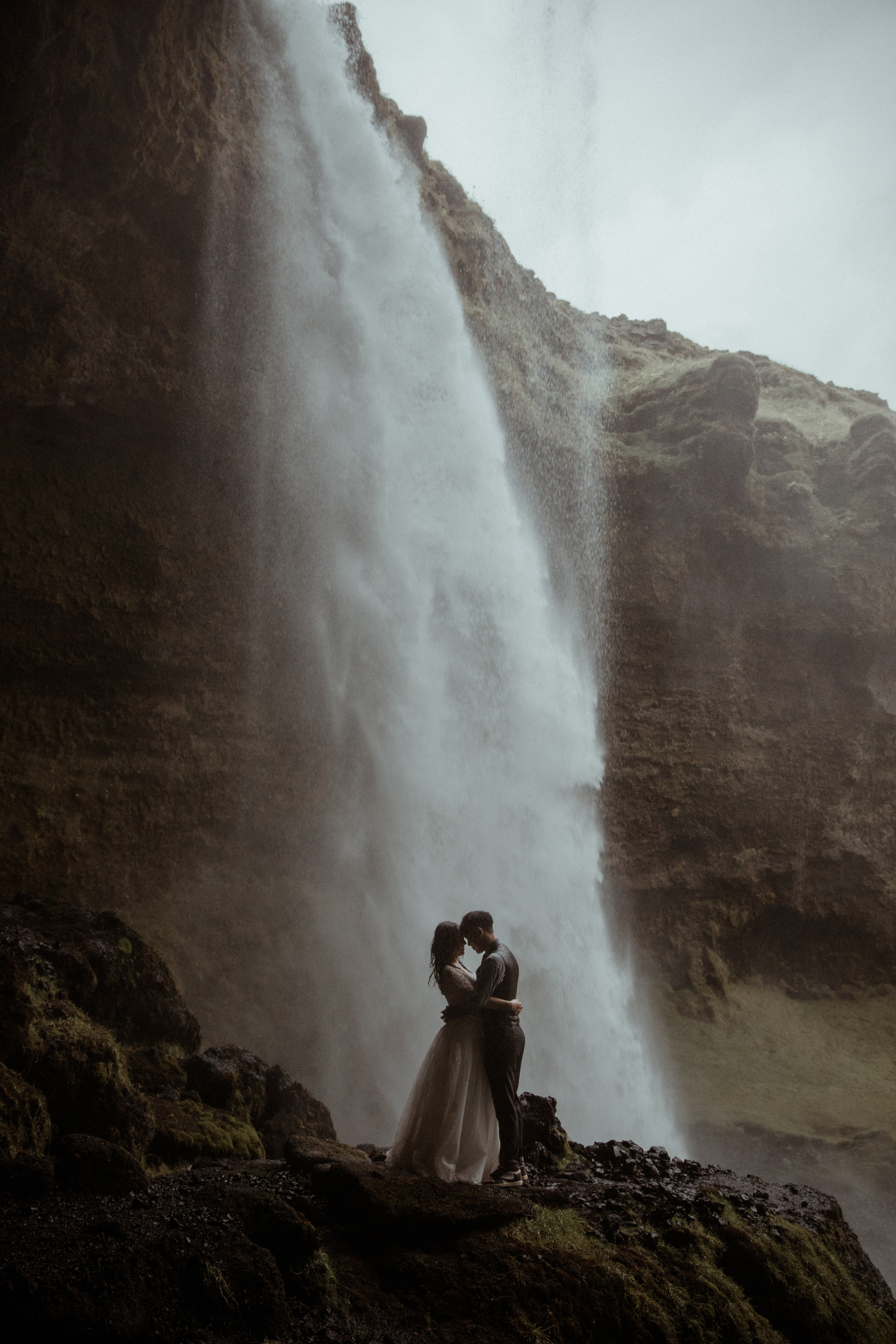 Elopement at Seljalandsfoss waterfall in Iceland. Iceland elopement photographer & videographer