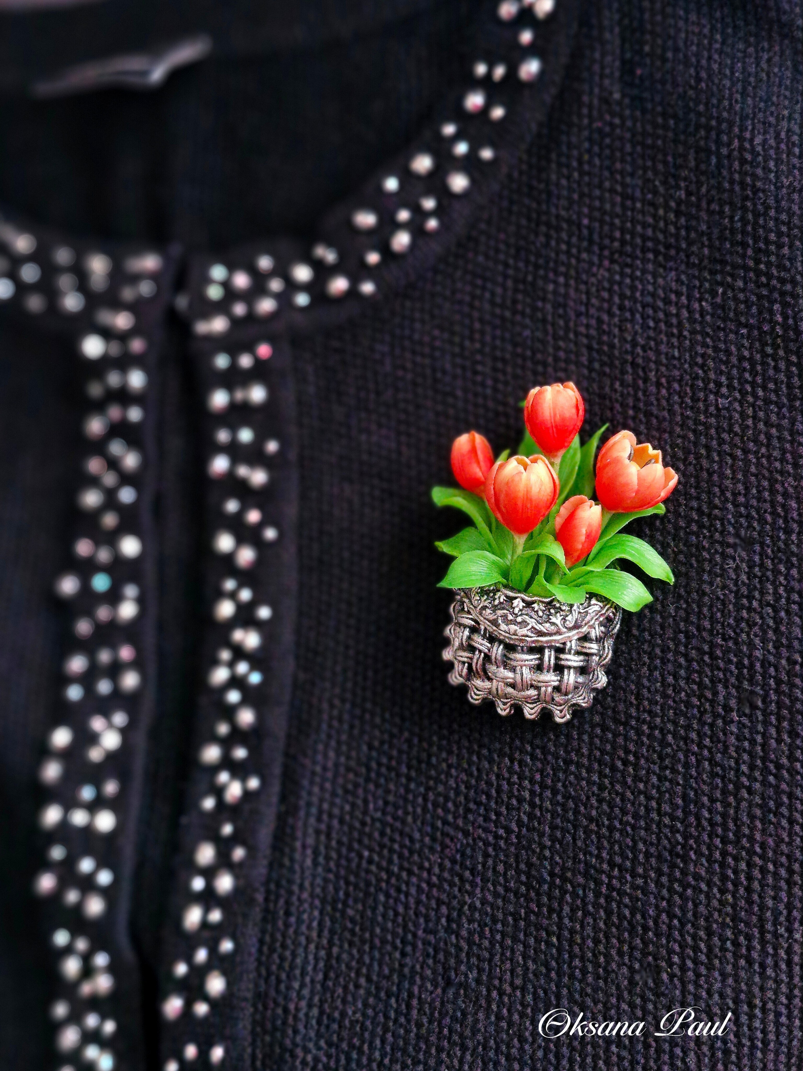 Броши с цветами / Blumen-Broschen ➜. Oksana Paul-Gardinen-Design Oksana Paul ✧ Art of Gardinen & Textile Design ✧ Polymer Clay Art & Handmade Creatures
