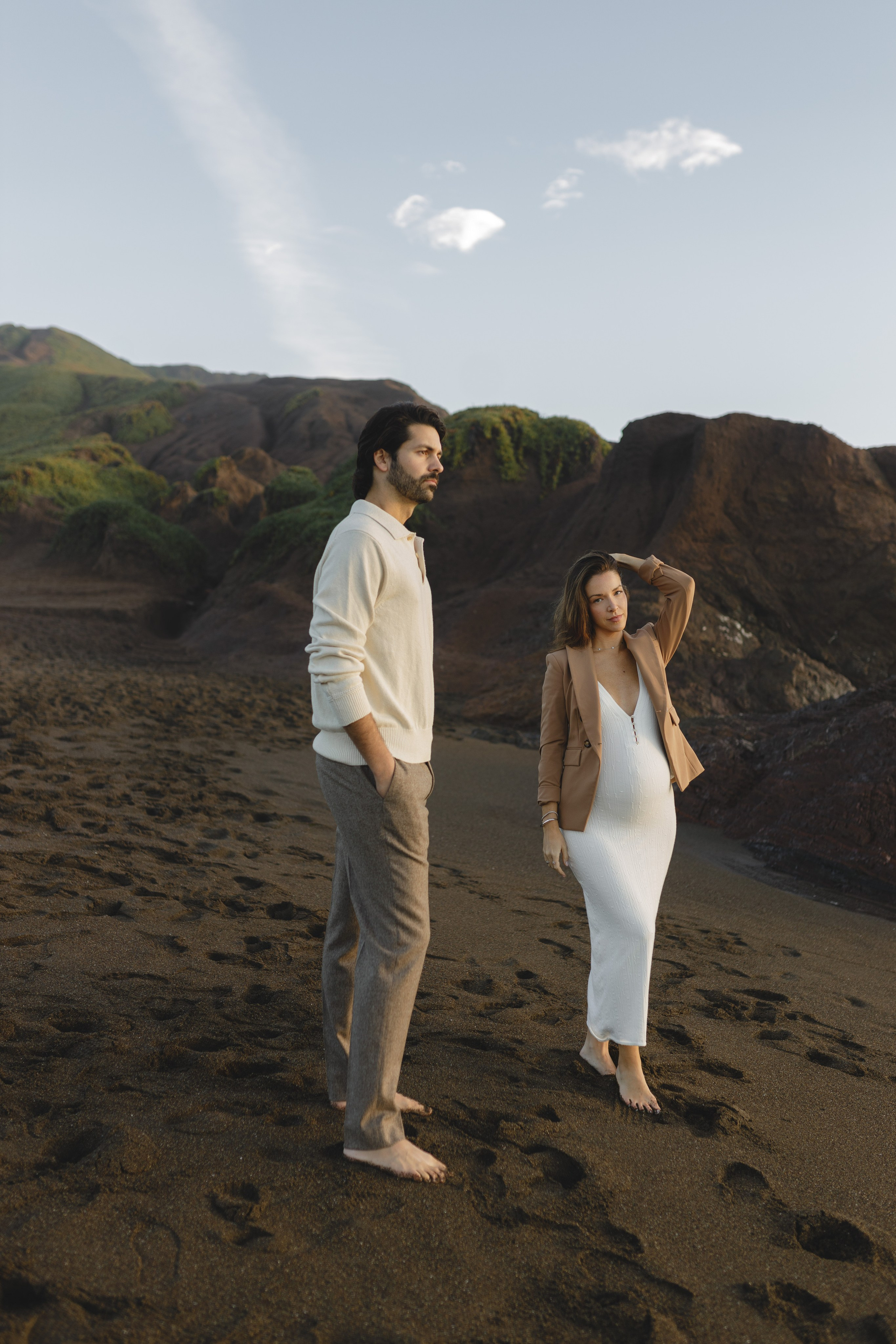 sunset maternity photo session rodeo beach