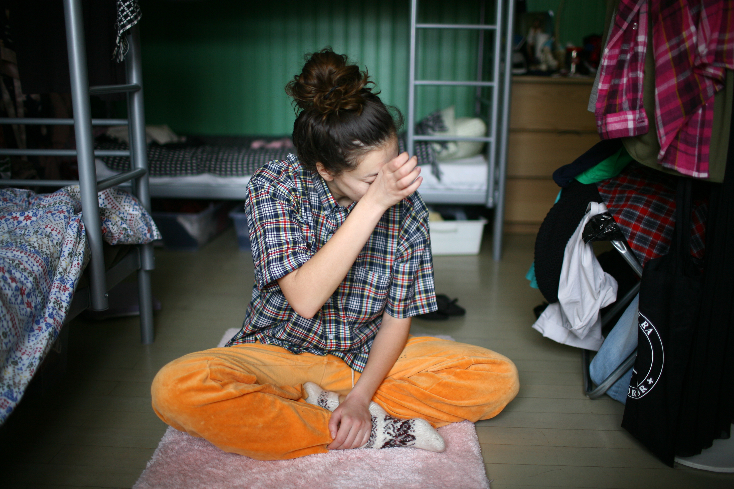 Vera and her morning at hostel. Victoria Dini. Art photography in London / Folkestone, UK