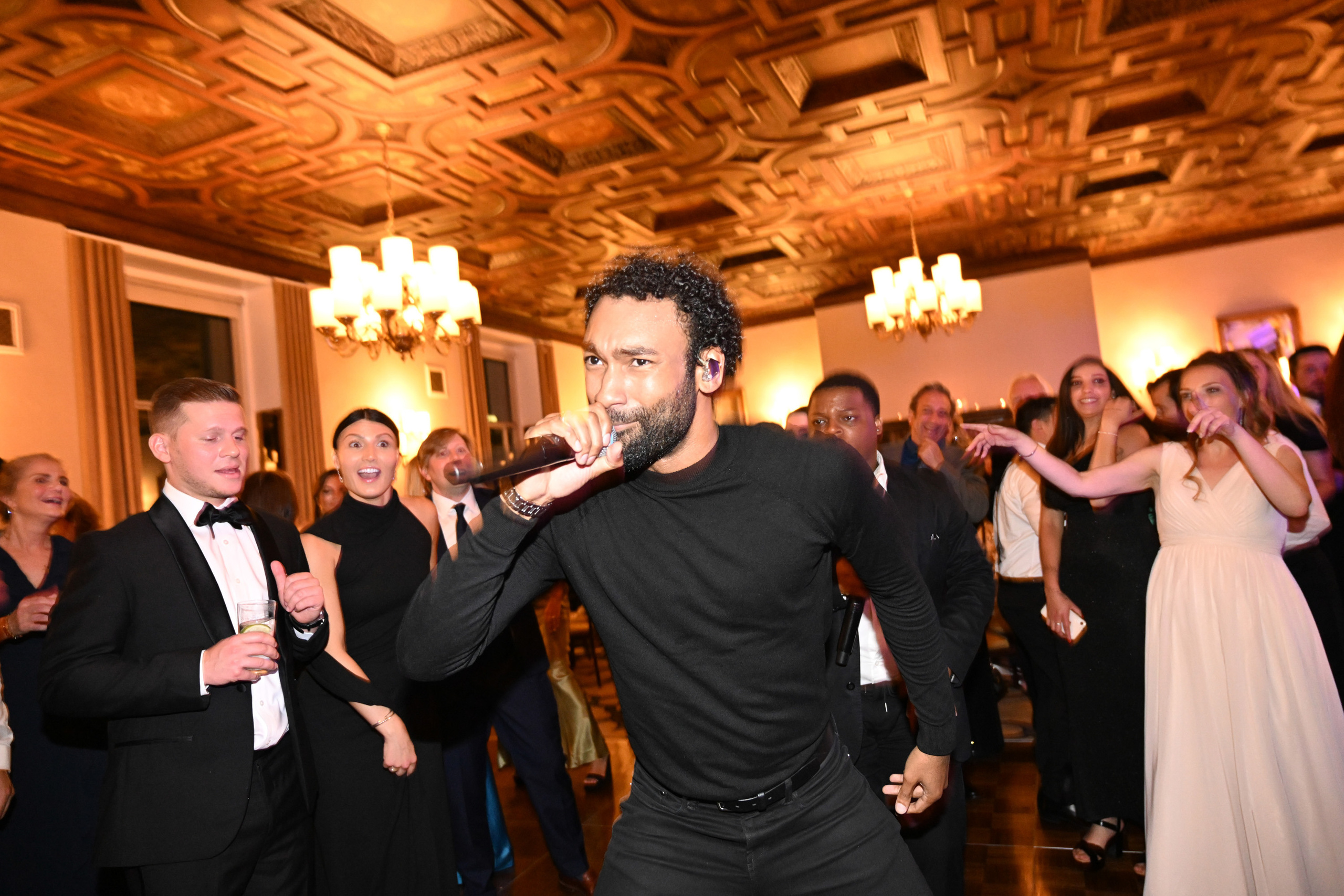 a man in a black shirt