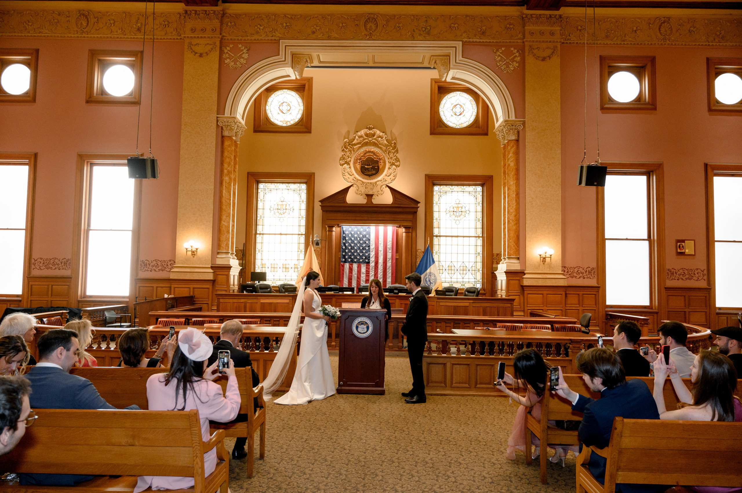 a couple is getting married in a church
