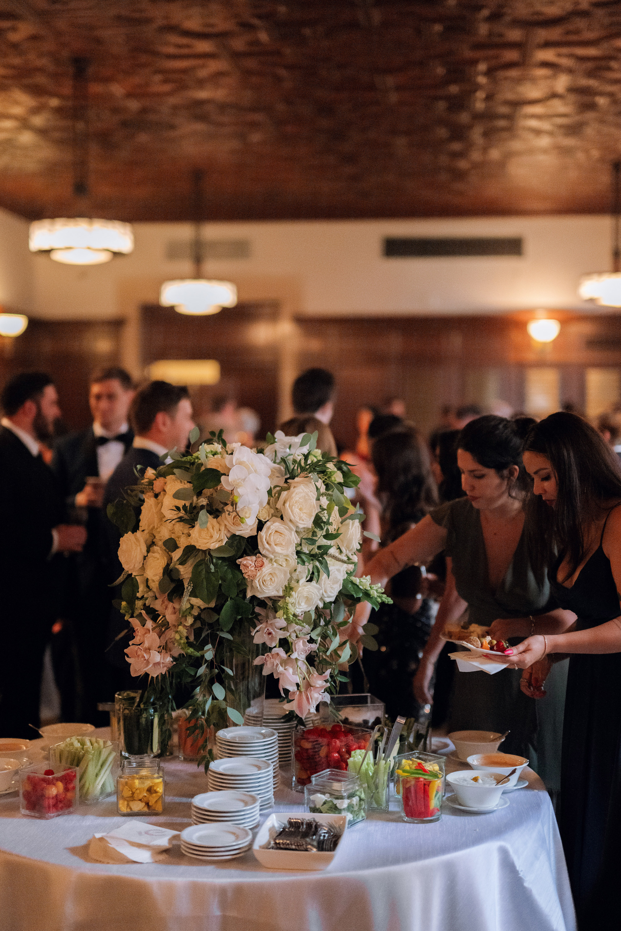 a table with a bunch of flowers on it