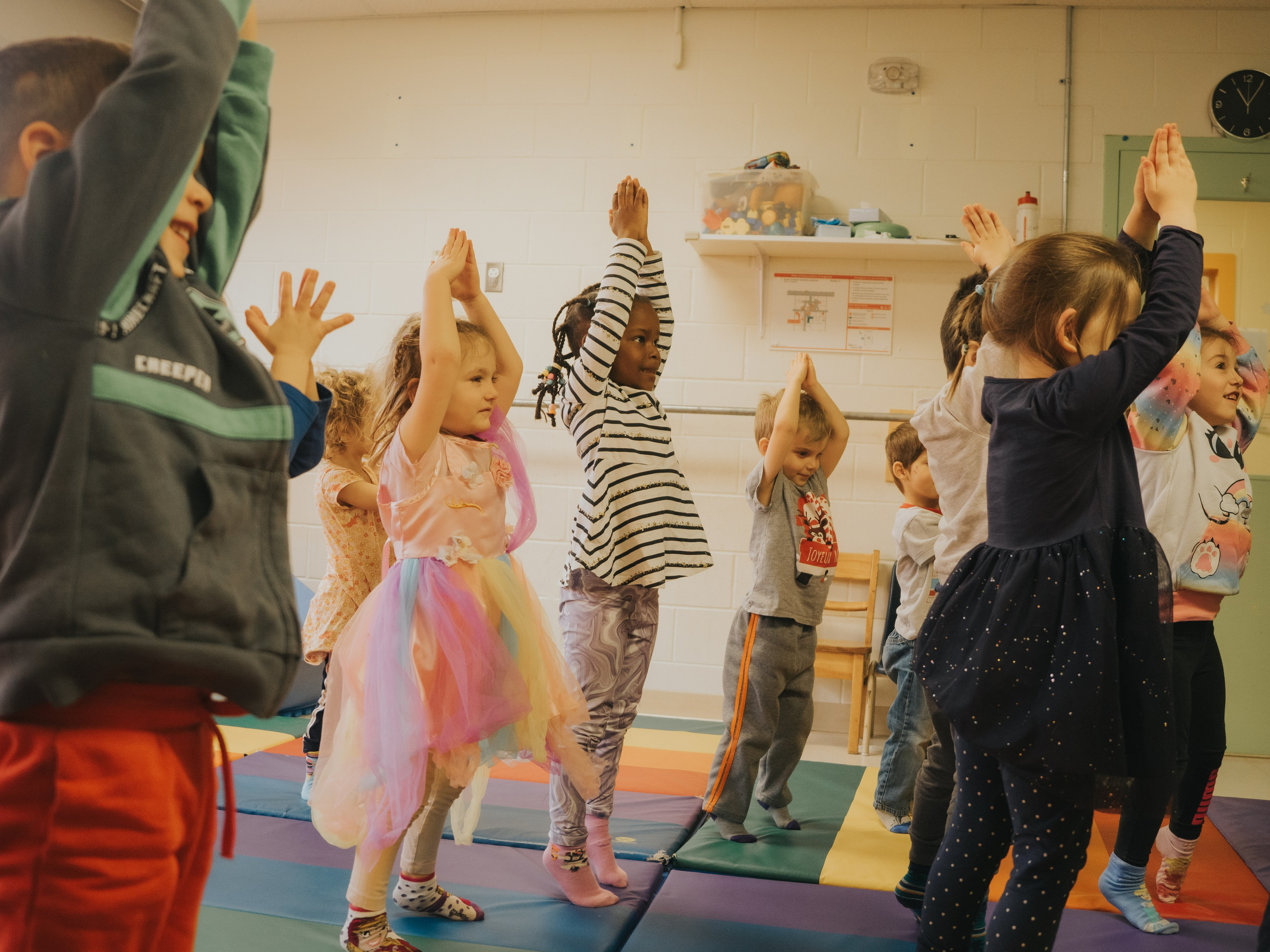 Children doing dance moves.