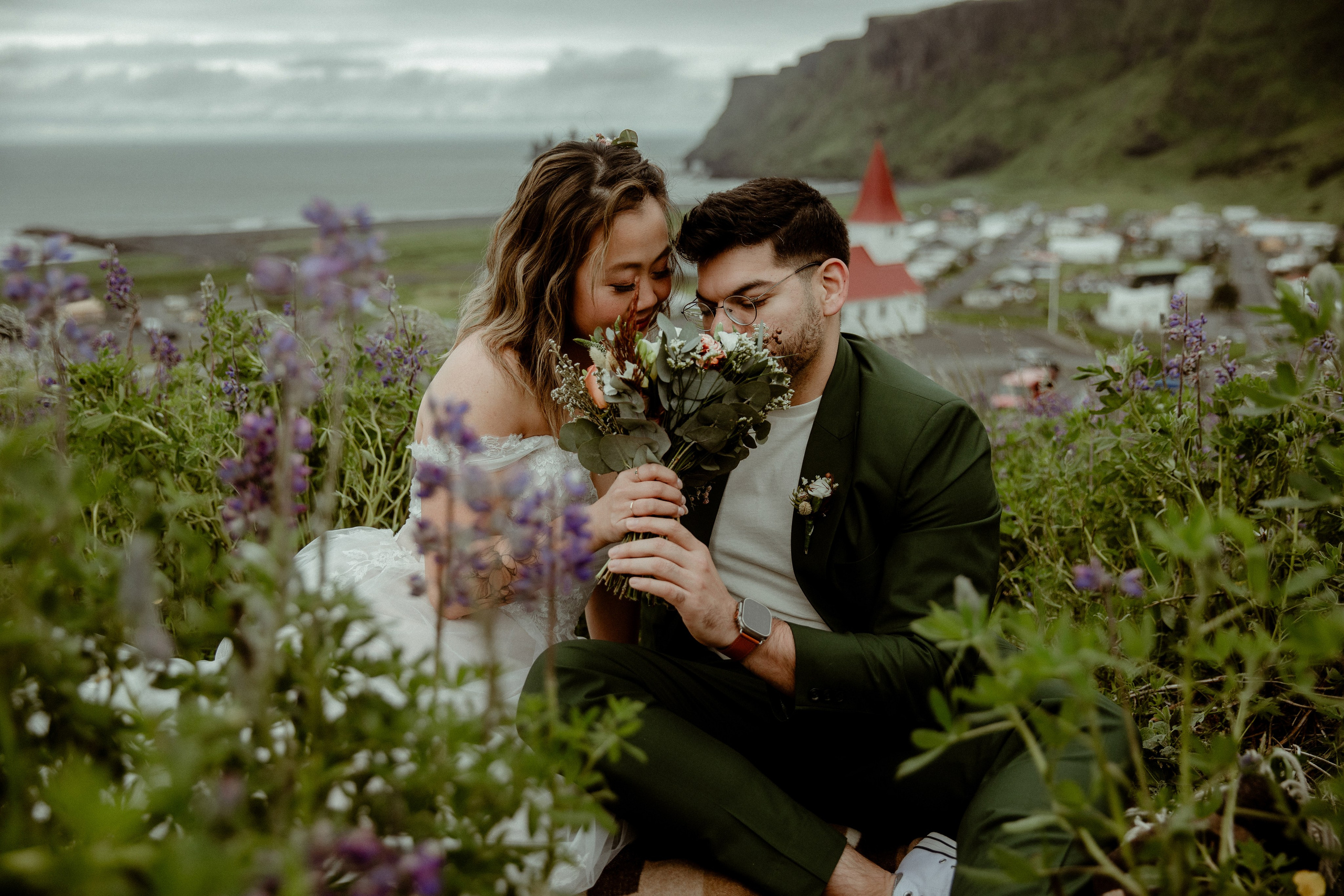 Elopement at Kvernufoss Waterfall. Iceland elopement photographer & videographer