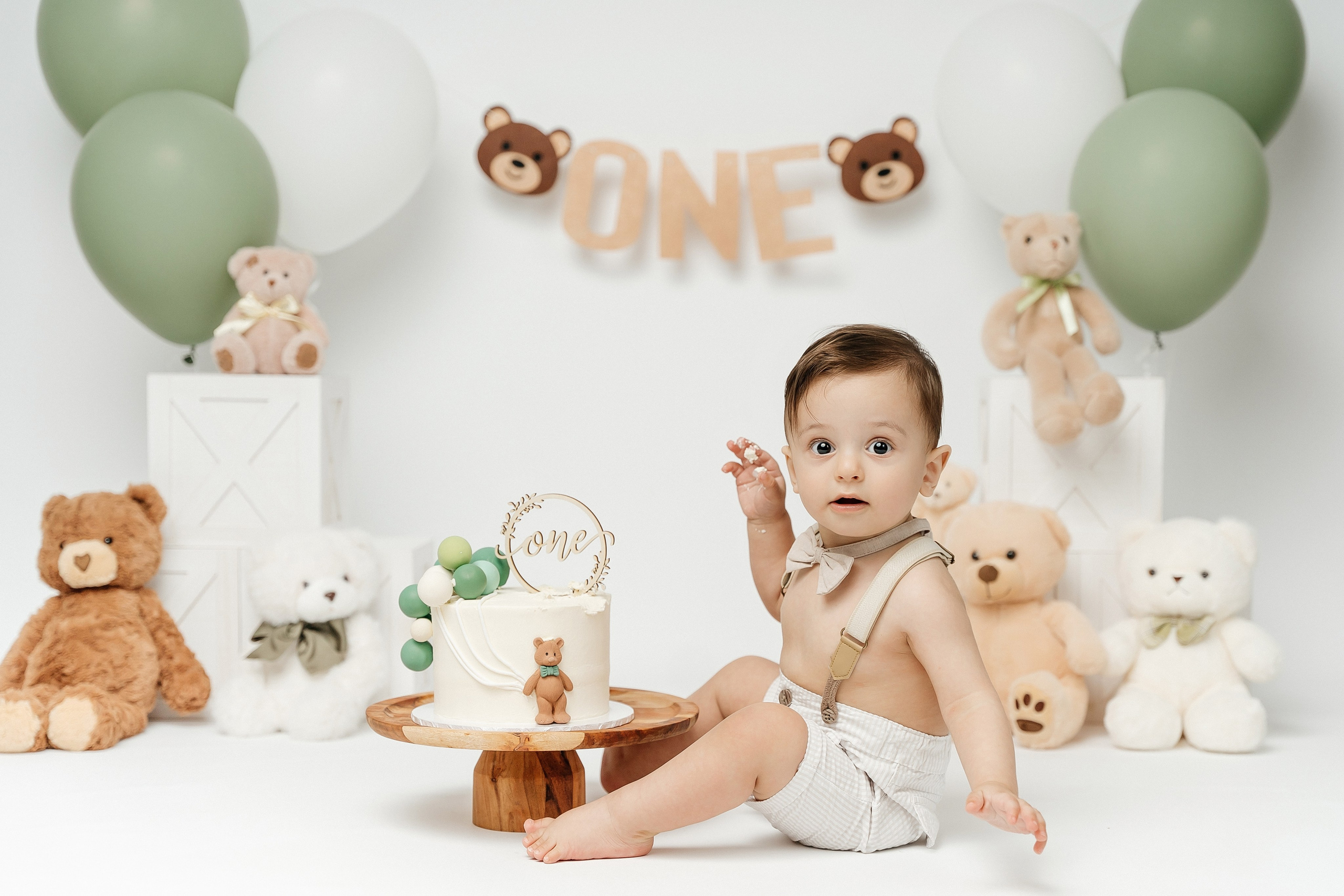 Teddy Bear One Year Cake Smash Photos. Newborn and family photographer. Hills District. Sydney