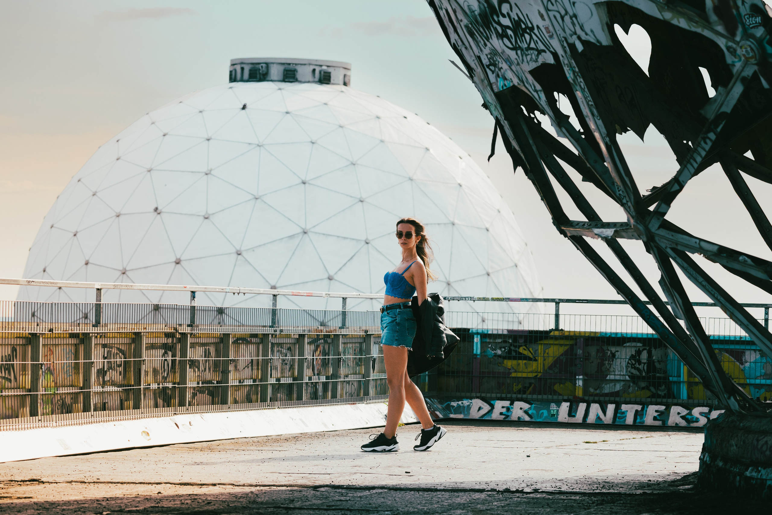 Editorial portrait of a woman at Teufelsberg in Berlin