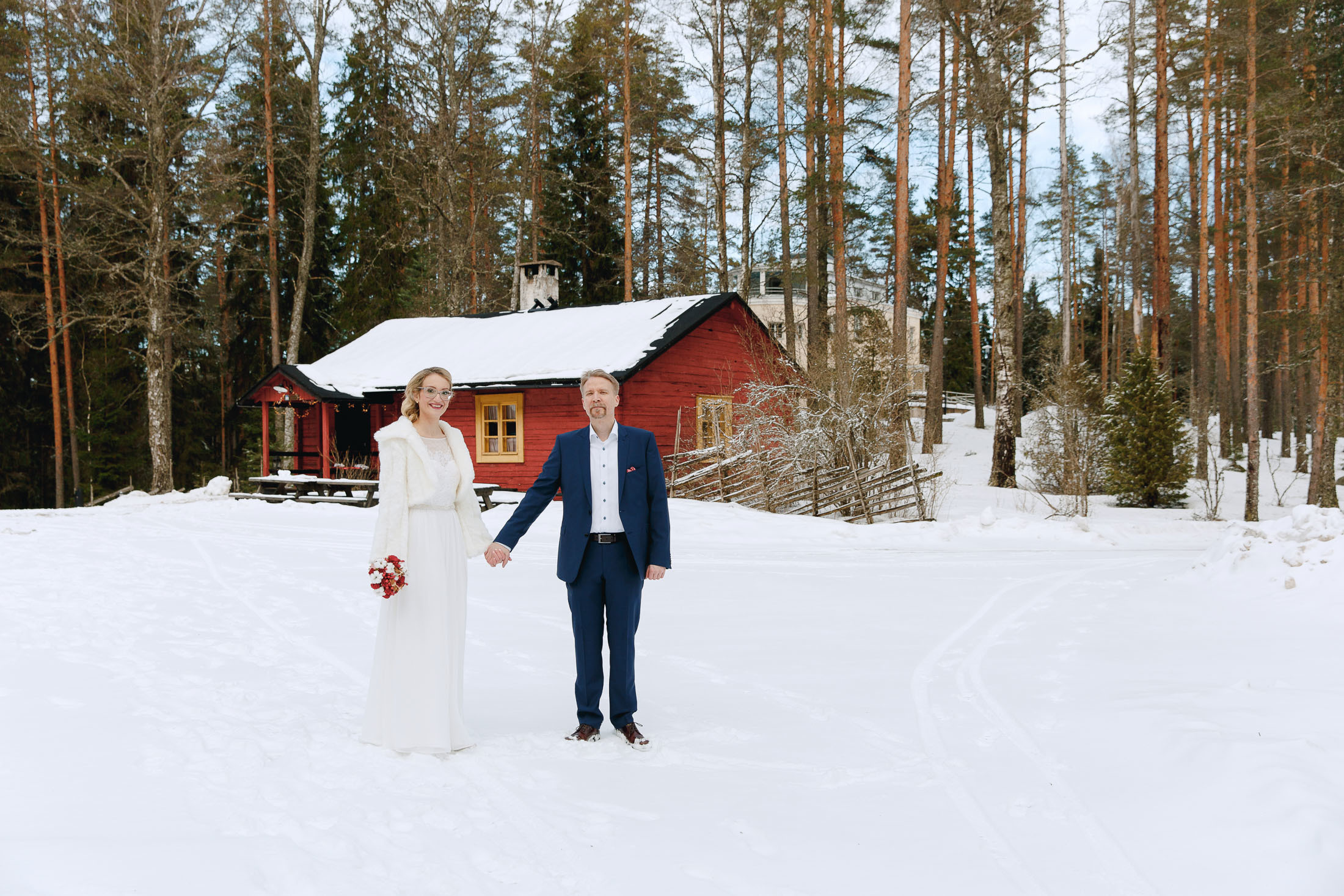 Talviset hääkuvat, hääkuvaus Nuuksiossa
