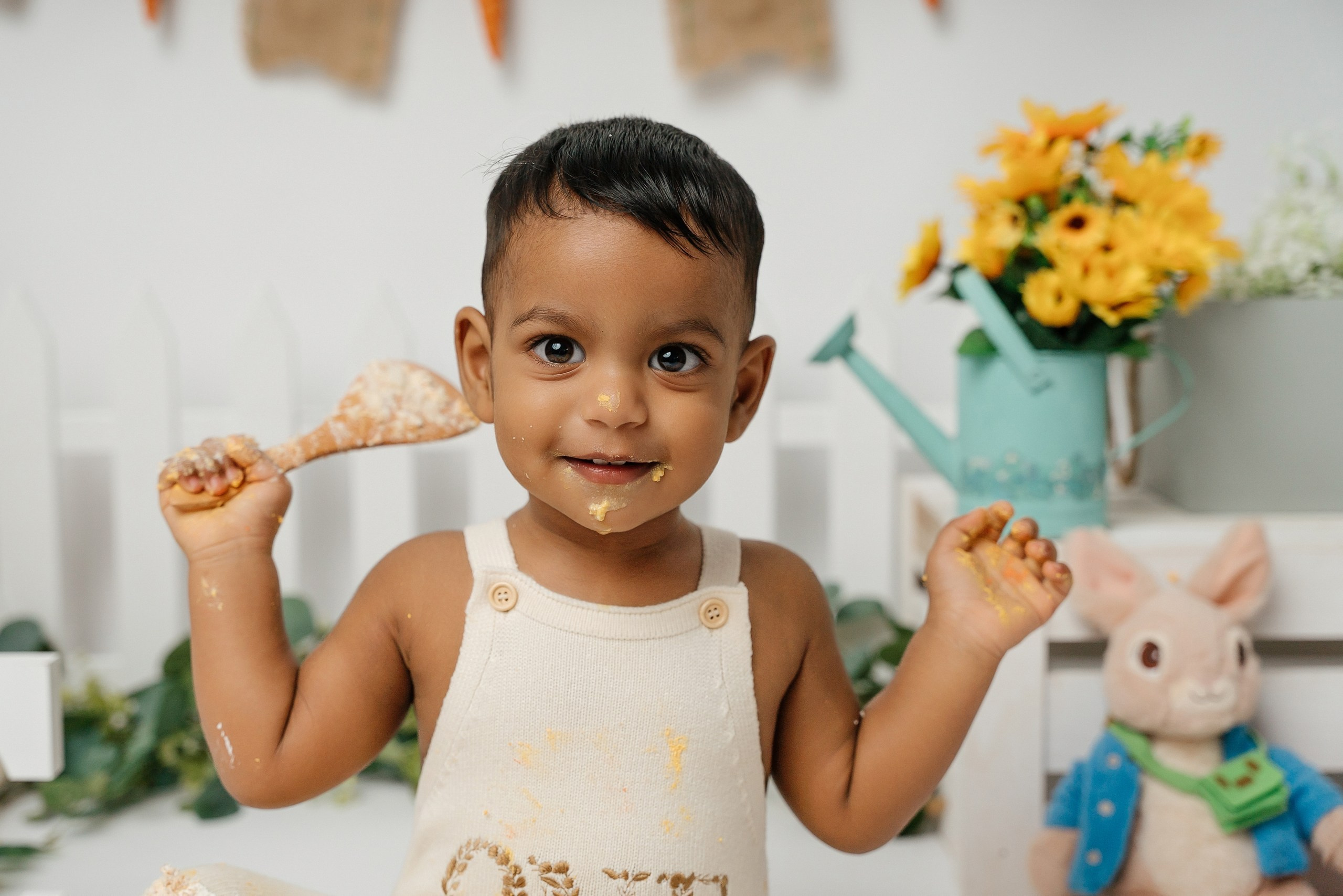 Peter rabbit cake smash session. Newborn and family photographer. Hills District. Sydney