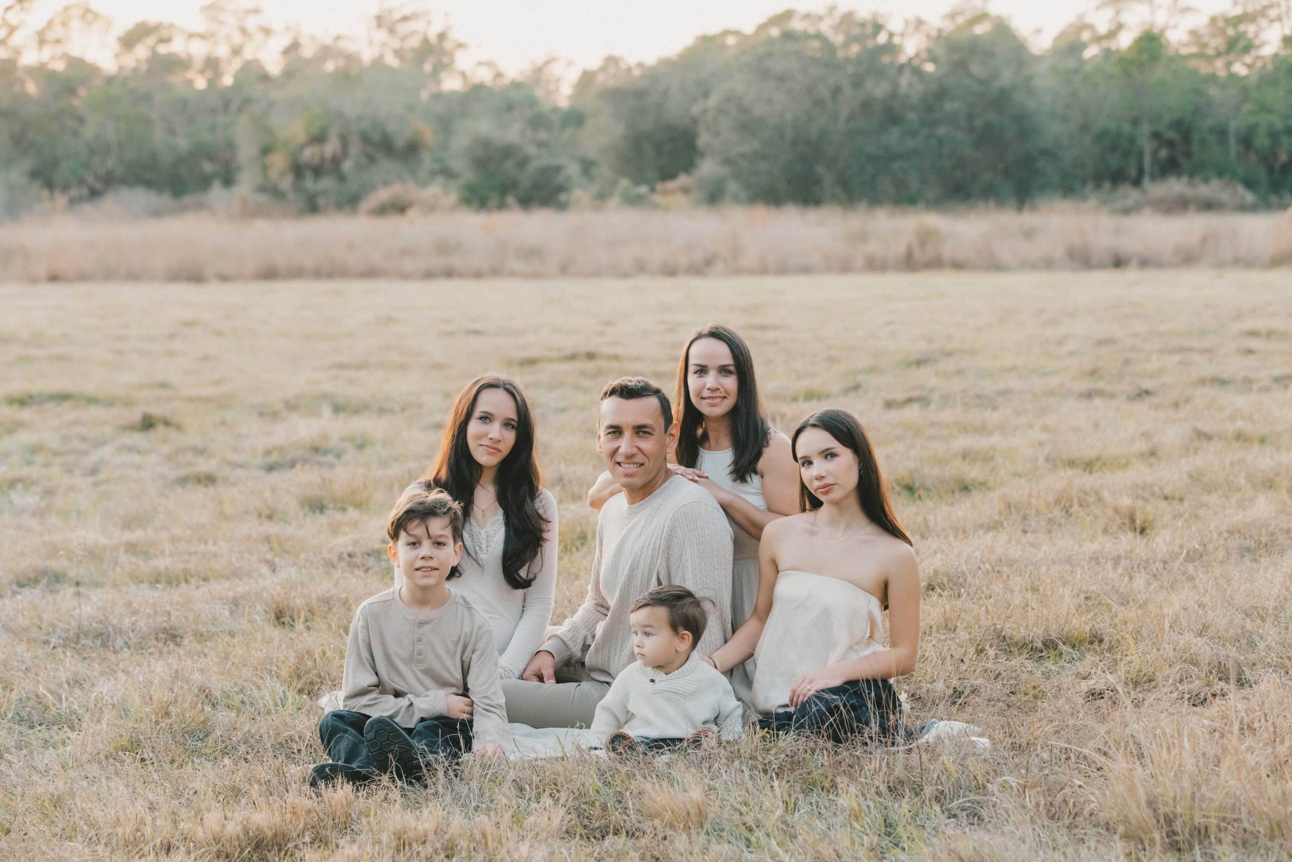 Sunset photo shoot on the field at walton ranch preserve