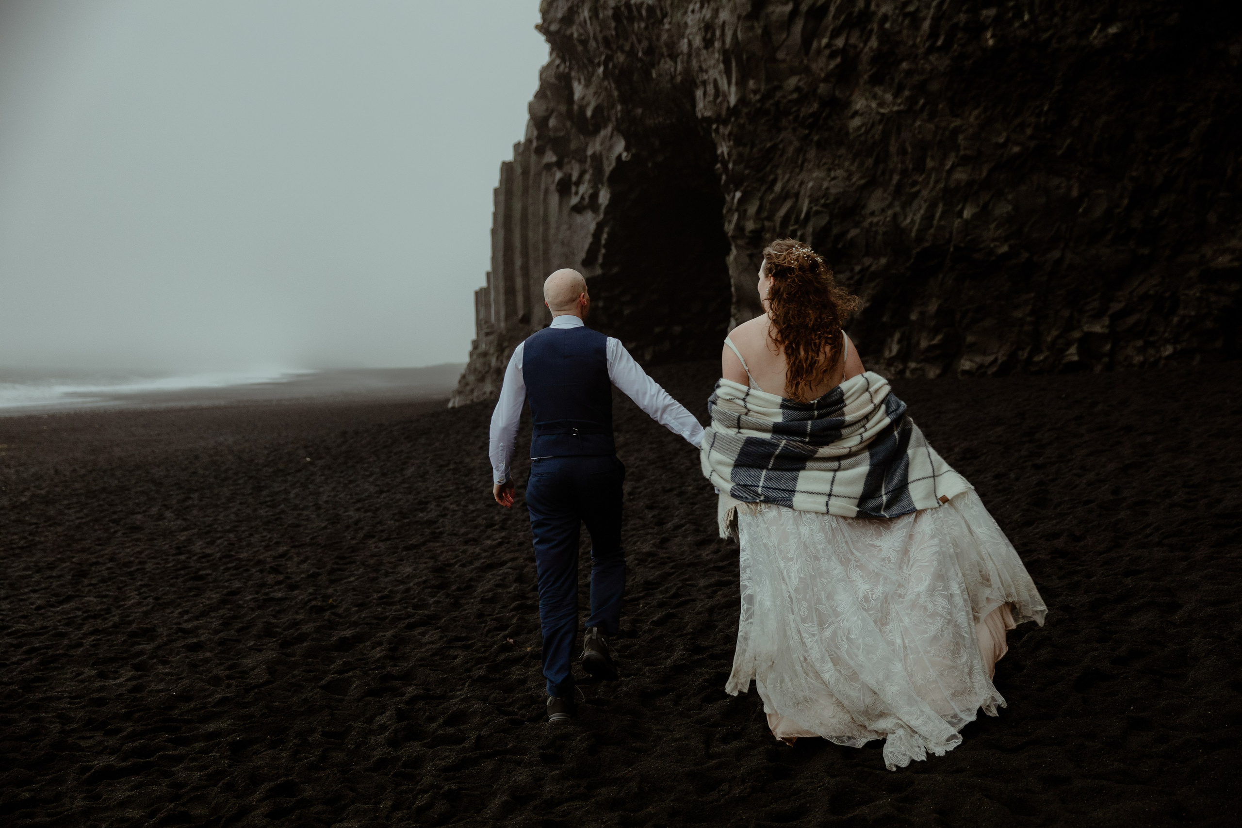 Iceland Elopement at Black Sand Beach. Iceland elopement photographer & videographer