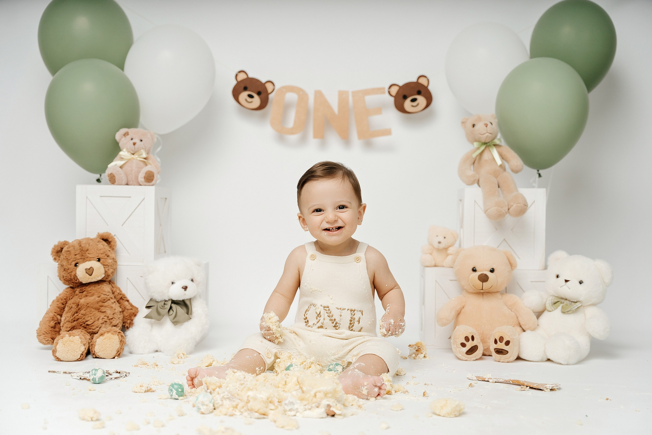 Teddy Bear One Year Cake Smash Photos. Newborn and family photographer. Hills District. Sydney