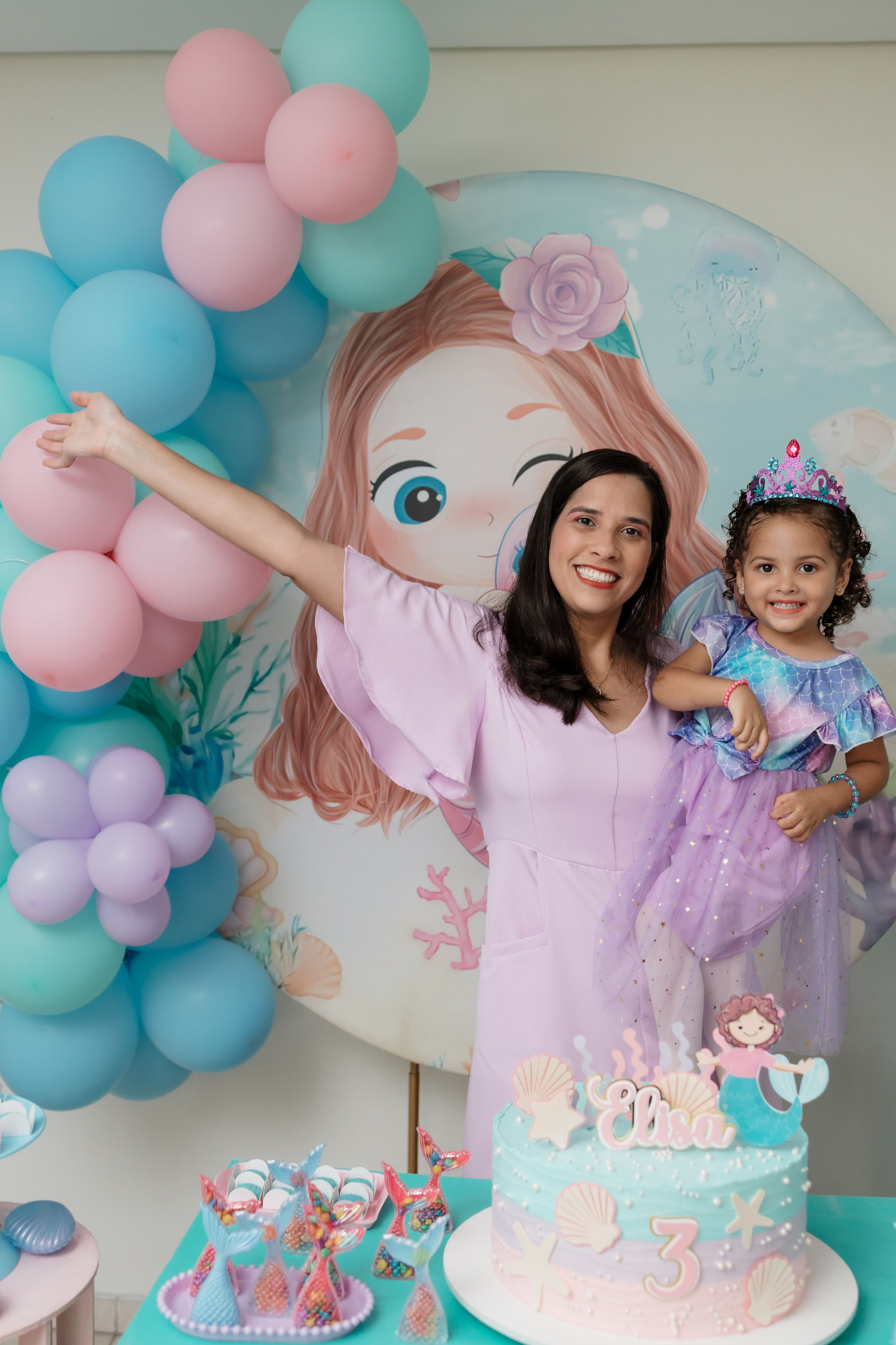 Momento posado da família durante a festa