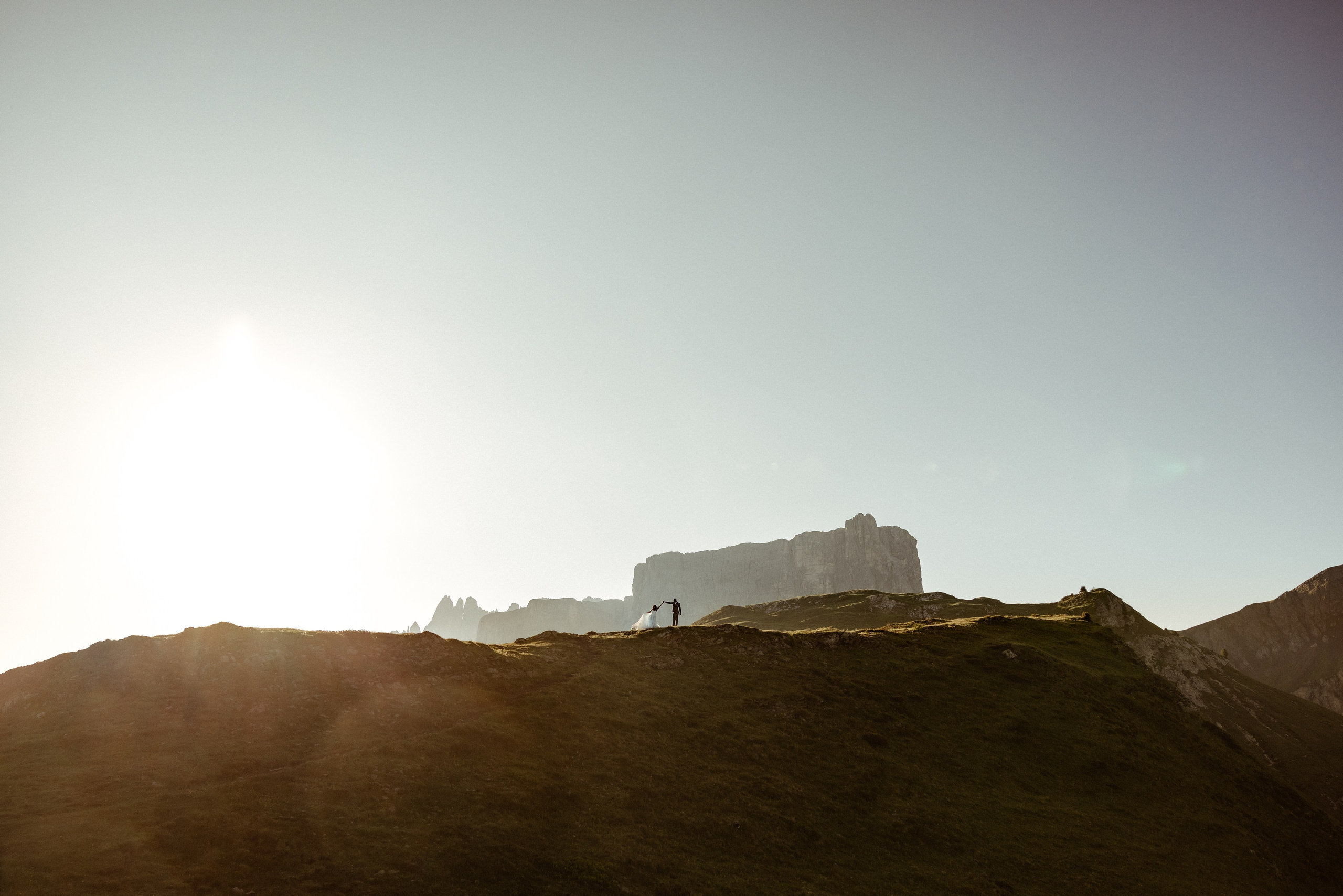 Ashley & Faisal’s sunrise Dolomites elopement. Iceland elopement photographer & videographer
