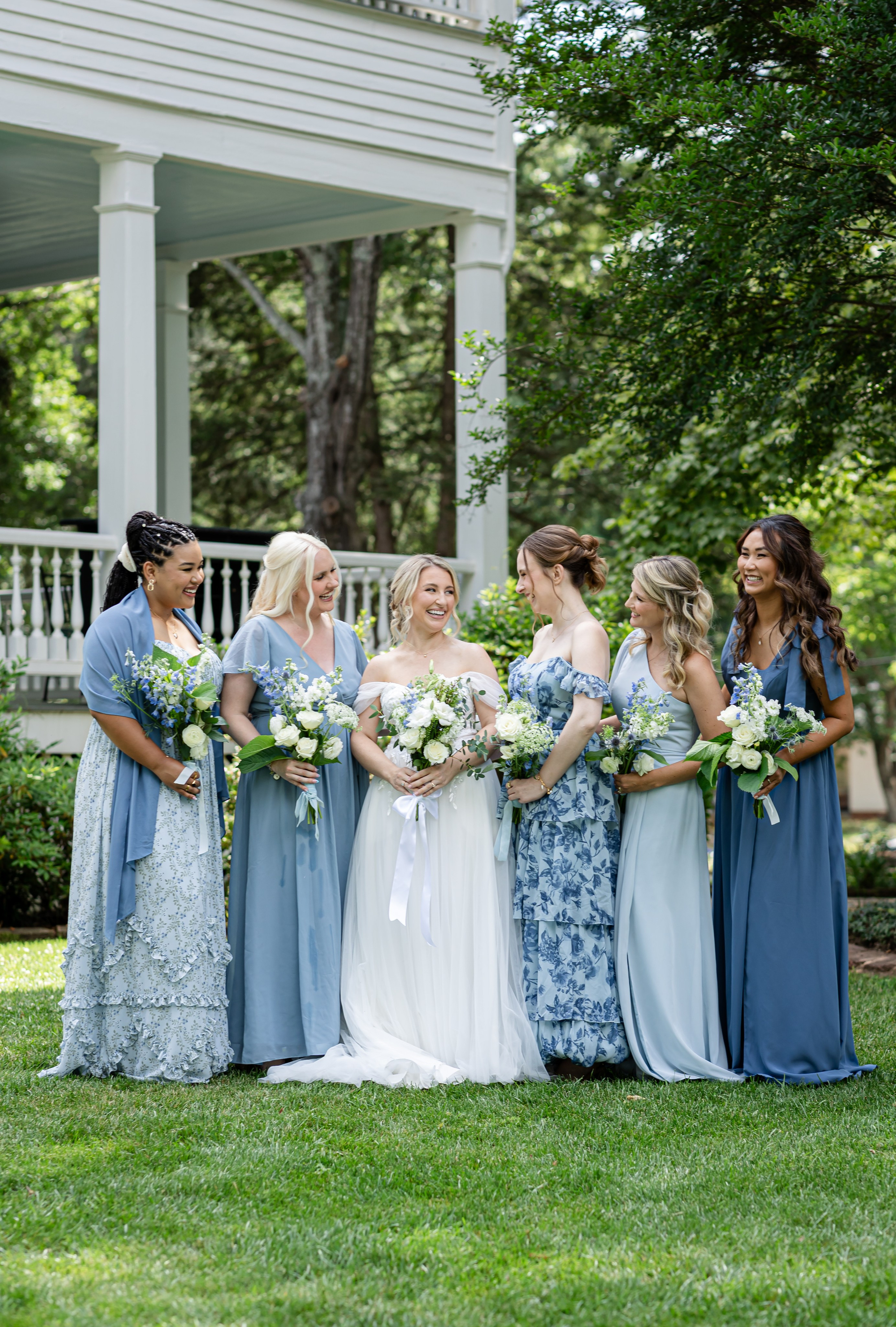 Blue wedding of Stacey and Madison at Liberty Hall Bed & Breakfast located in Traveler’s Rest SC. Wedding and portrait photography in Greenville SC