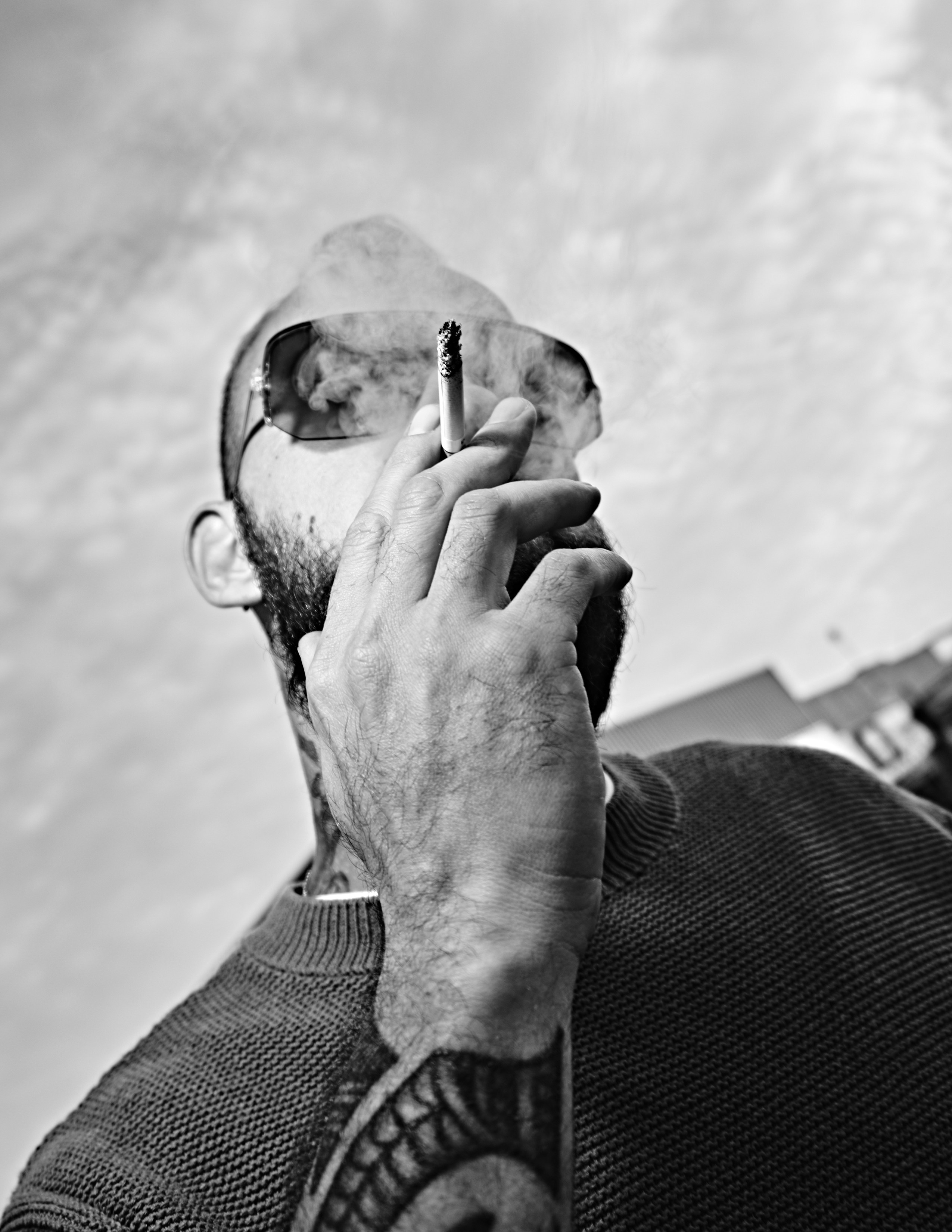 Street photography with flash light in the industrial area of Torrevieja, Alicante