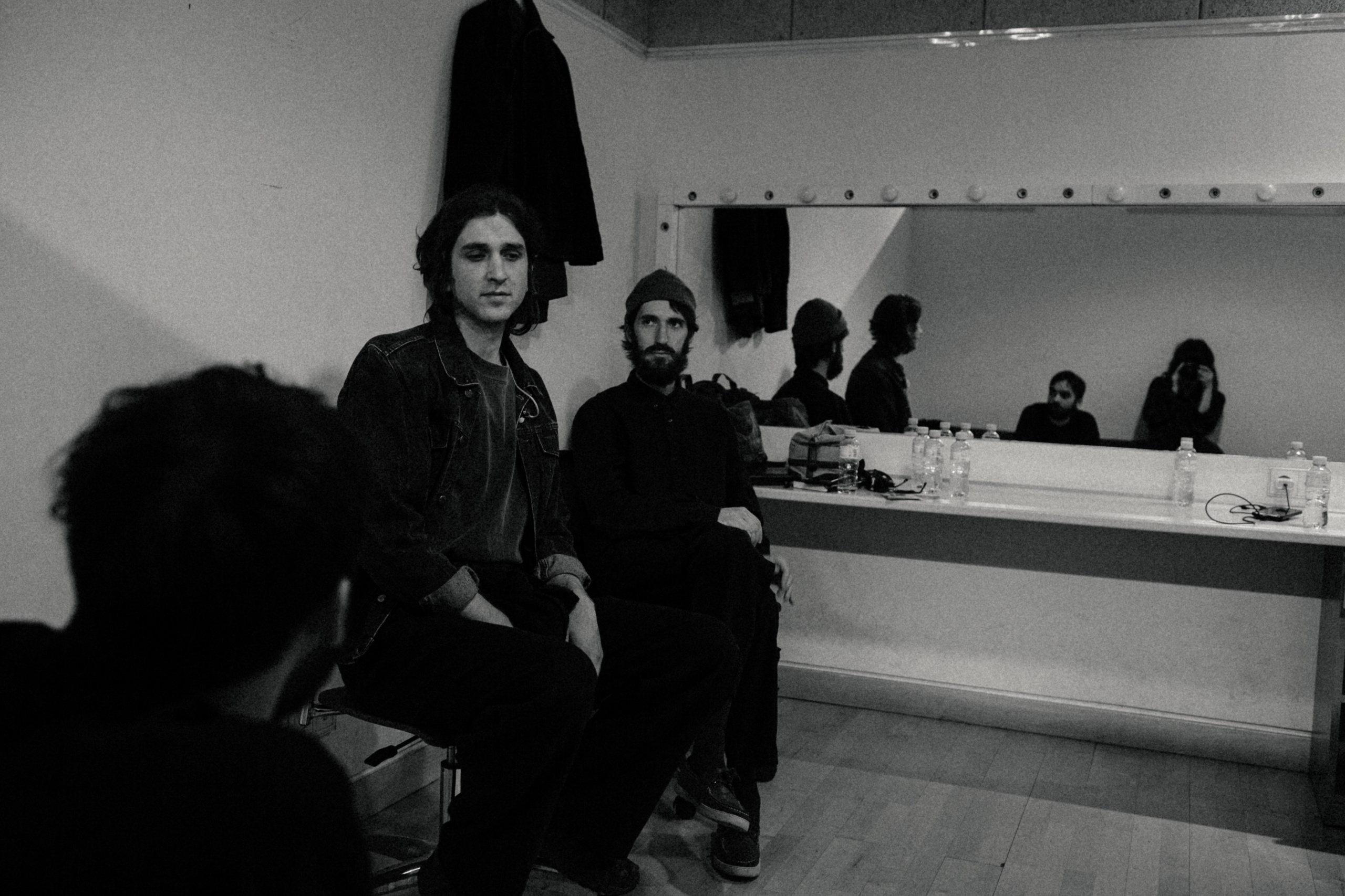 Massimo Silverio, Nicholas Remondino, Matteo Rizzo and a photographer in the dressing room at Teatros del Canal in Madrid