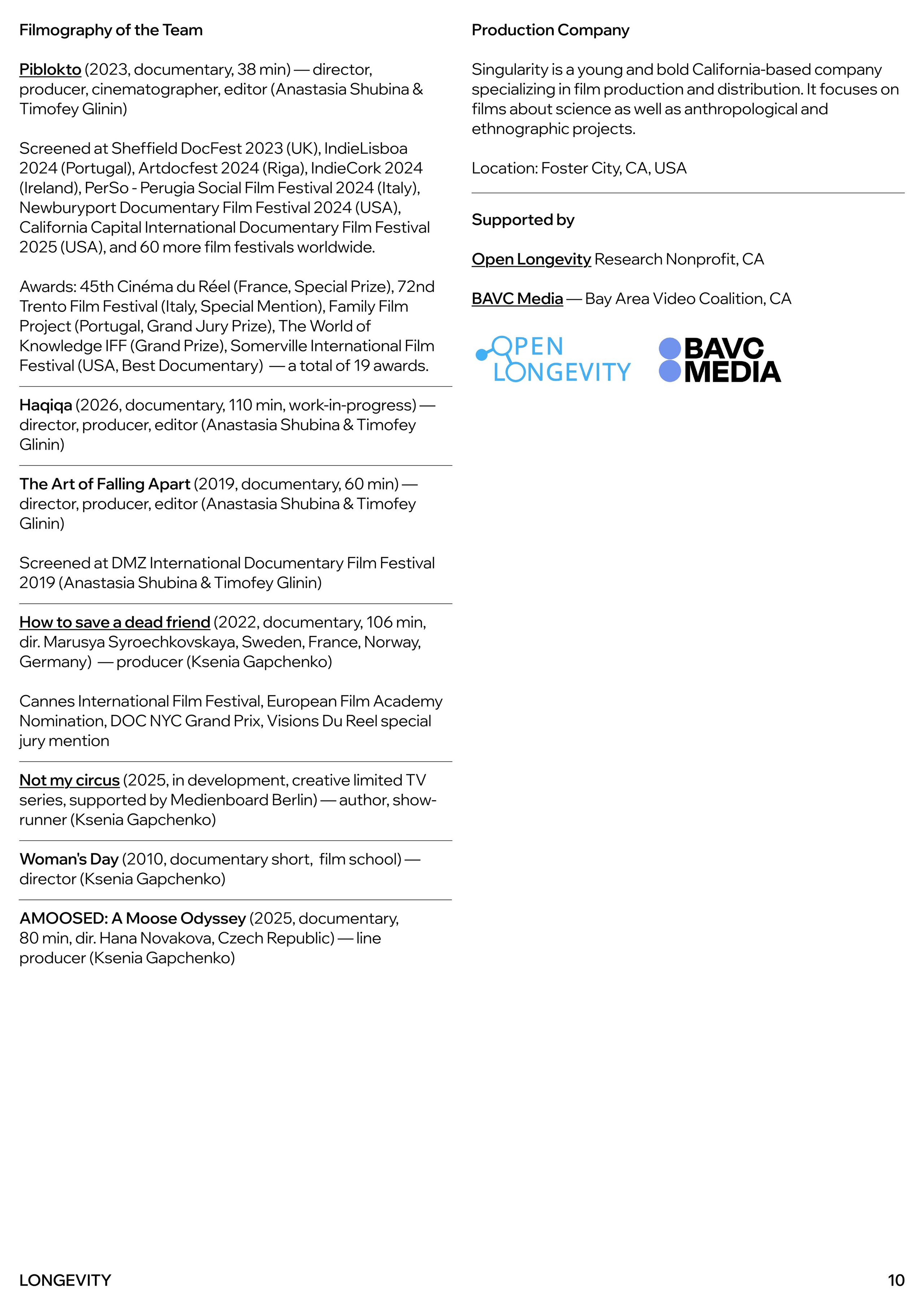 Longevity. GLISH ART — Timofey Glinin & Anastasia Shubina