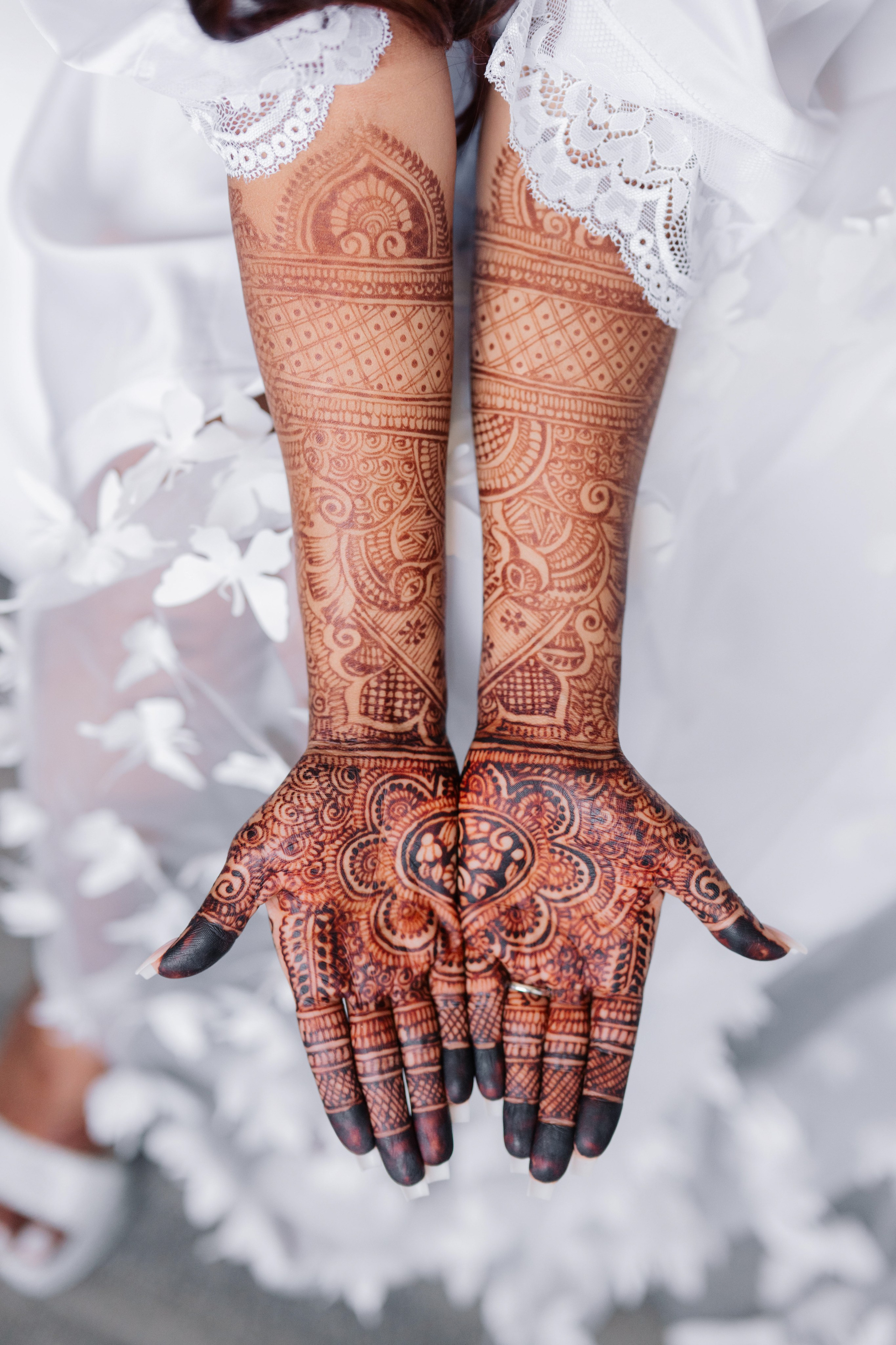 a bride's hands with henches and henches