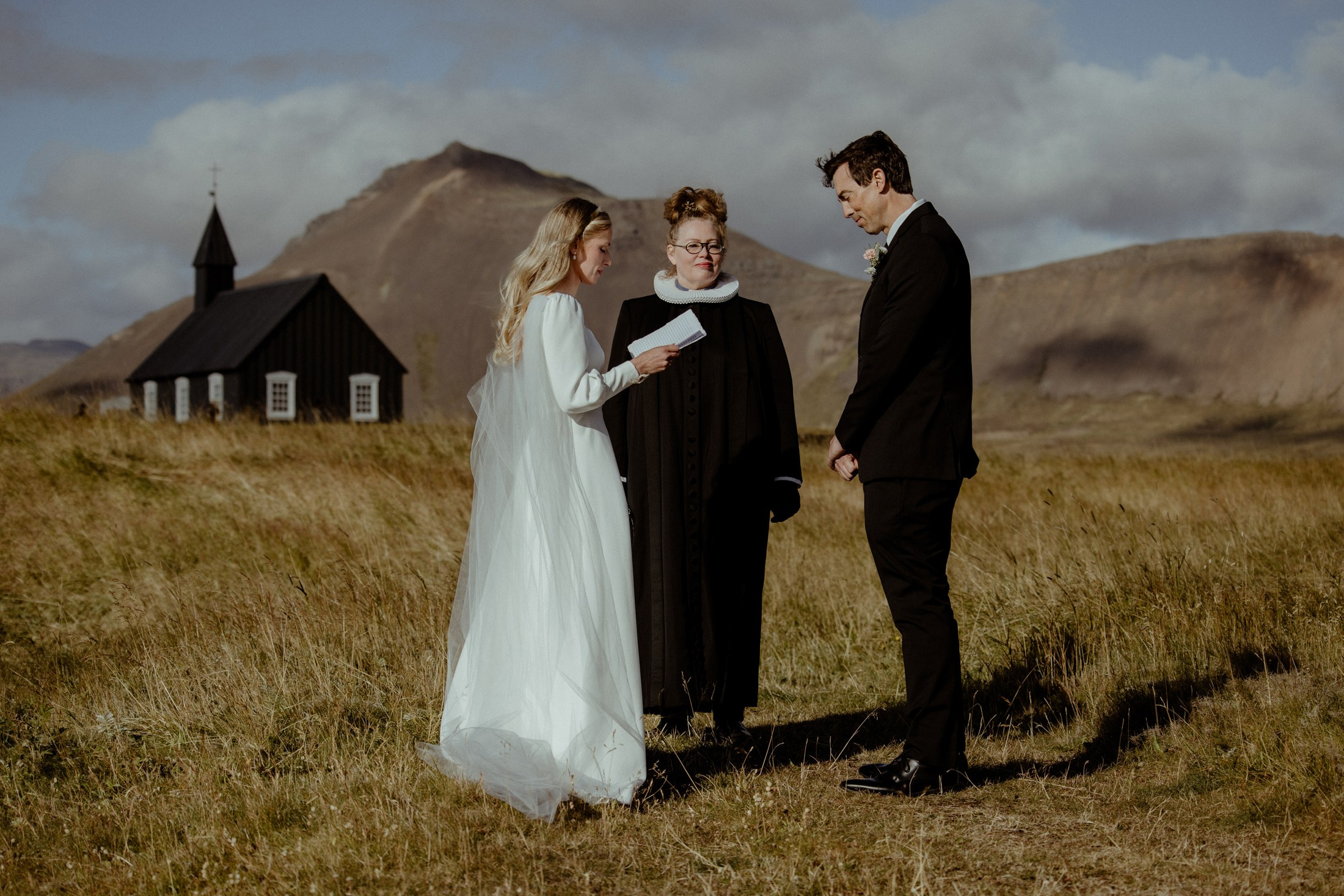 Iceland elopement at Budir Black Church | Snæfellsnes wedding by Iceland elopement photographer & videographer. Iceland elopement photographer & videographer