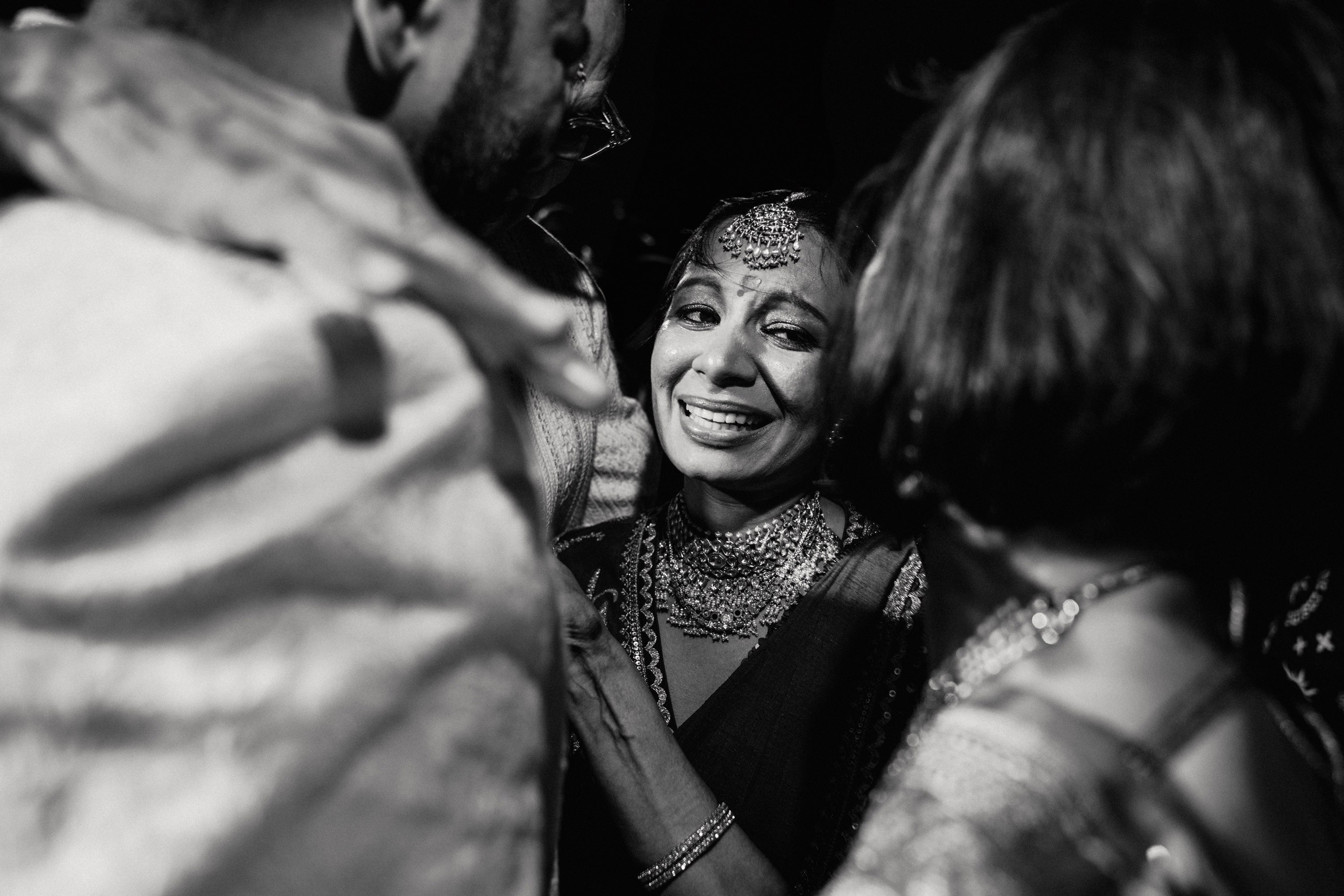 Touching moment of the bride's tears falling