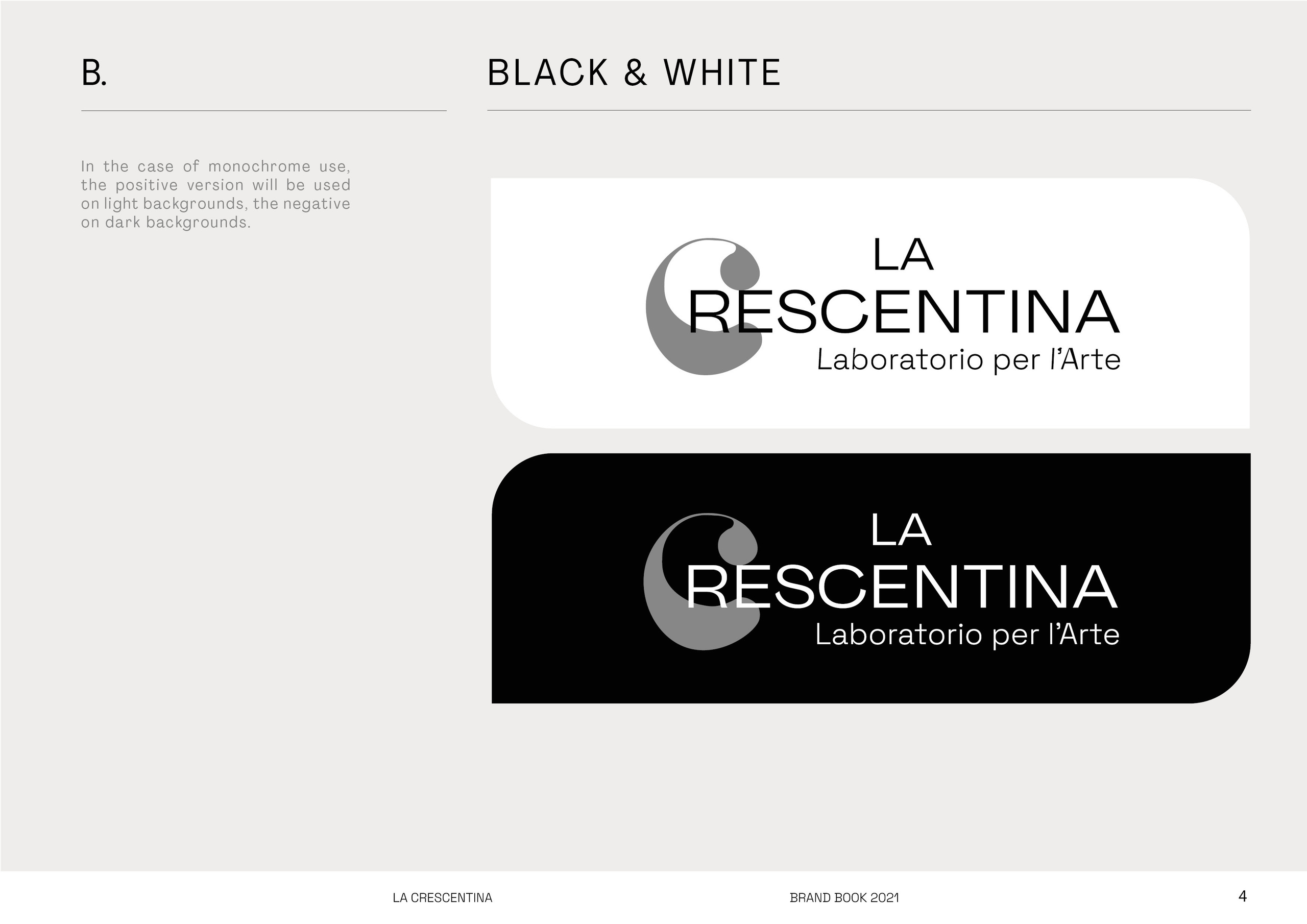 La Crescentina — visual identity. Aura Studio / co-design space
