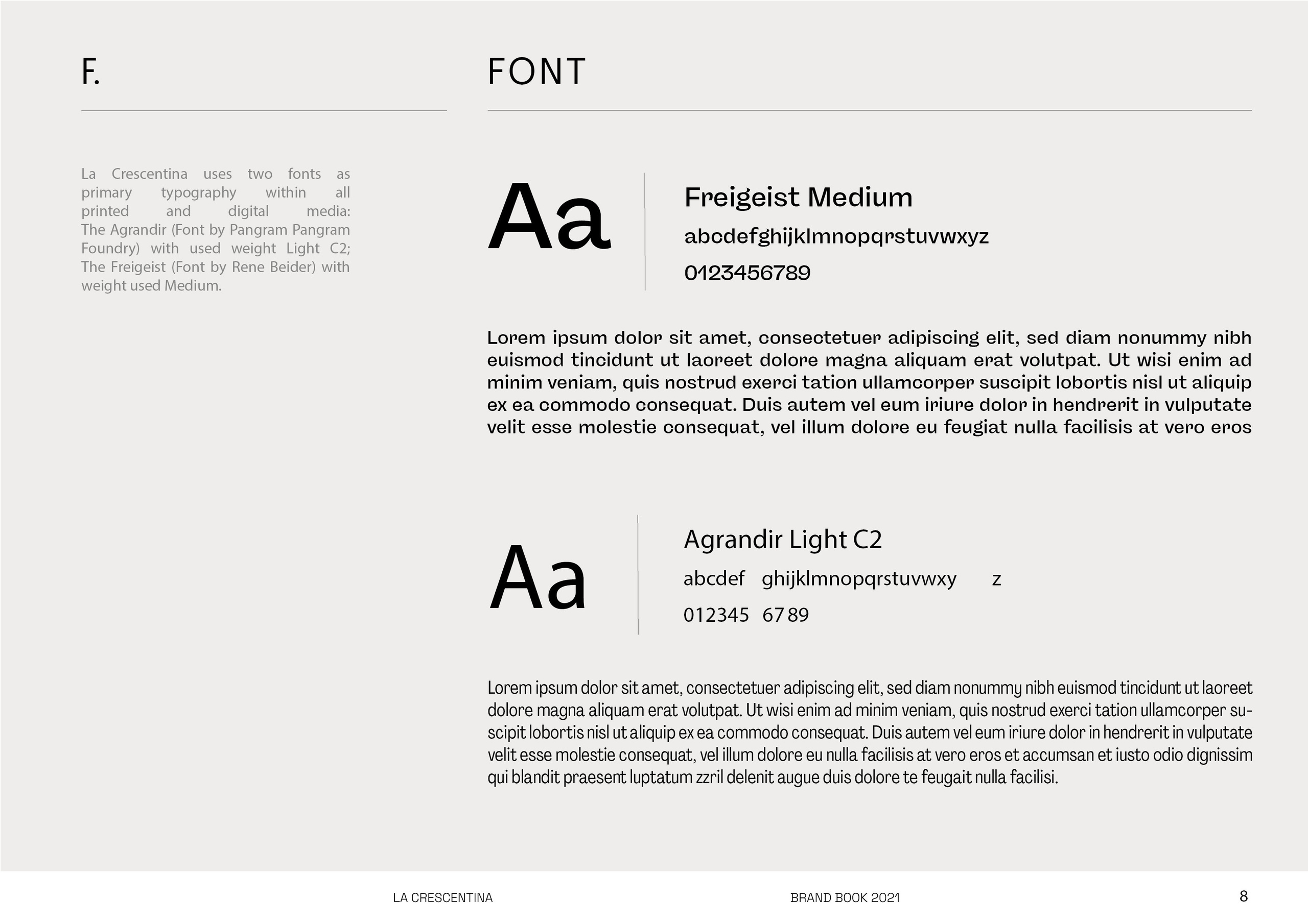 La Crescentina — visual identity. Aura Studio / co-design space