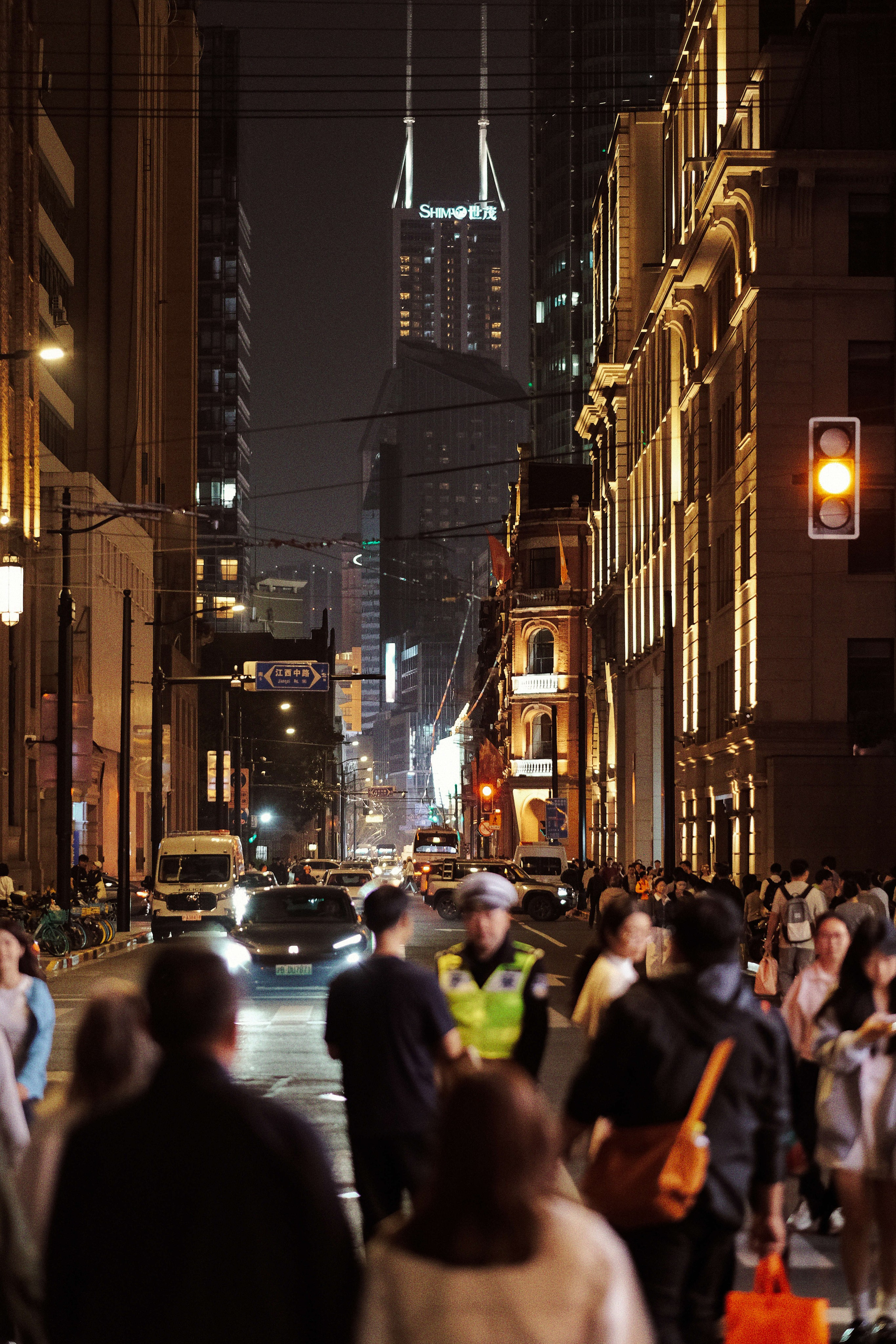 Urban Layers at night in Shanghai City