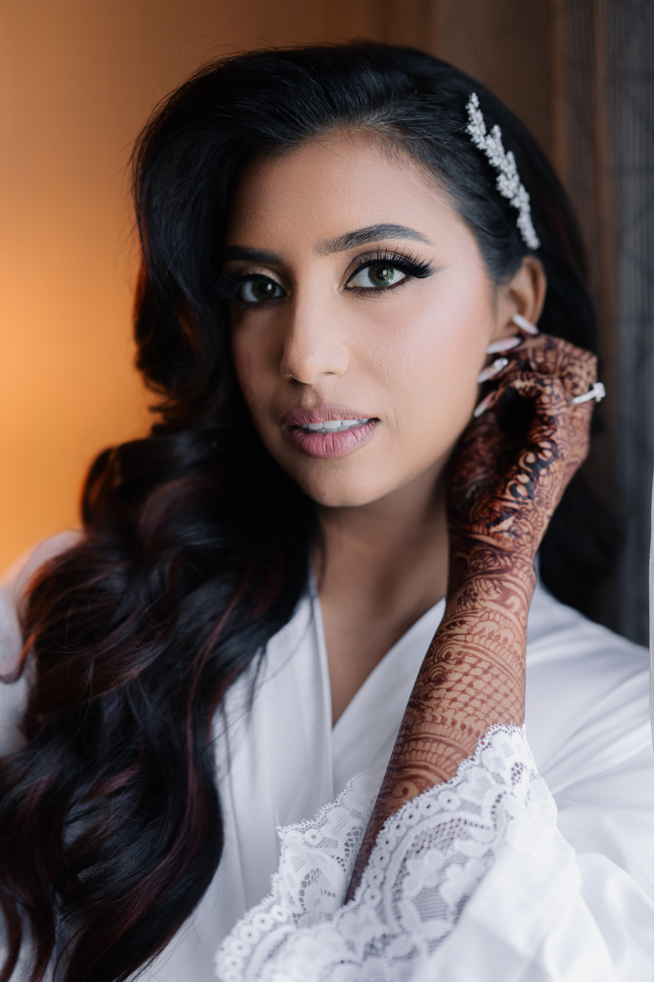 a woman with long black hair