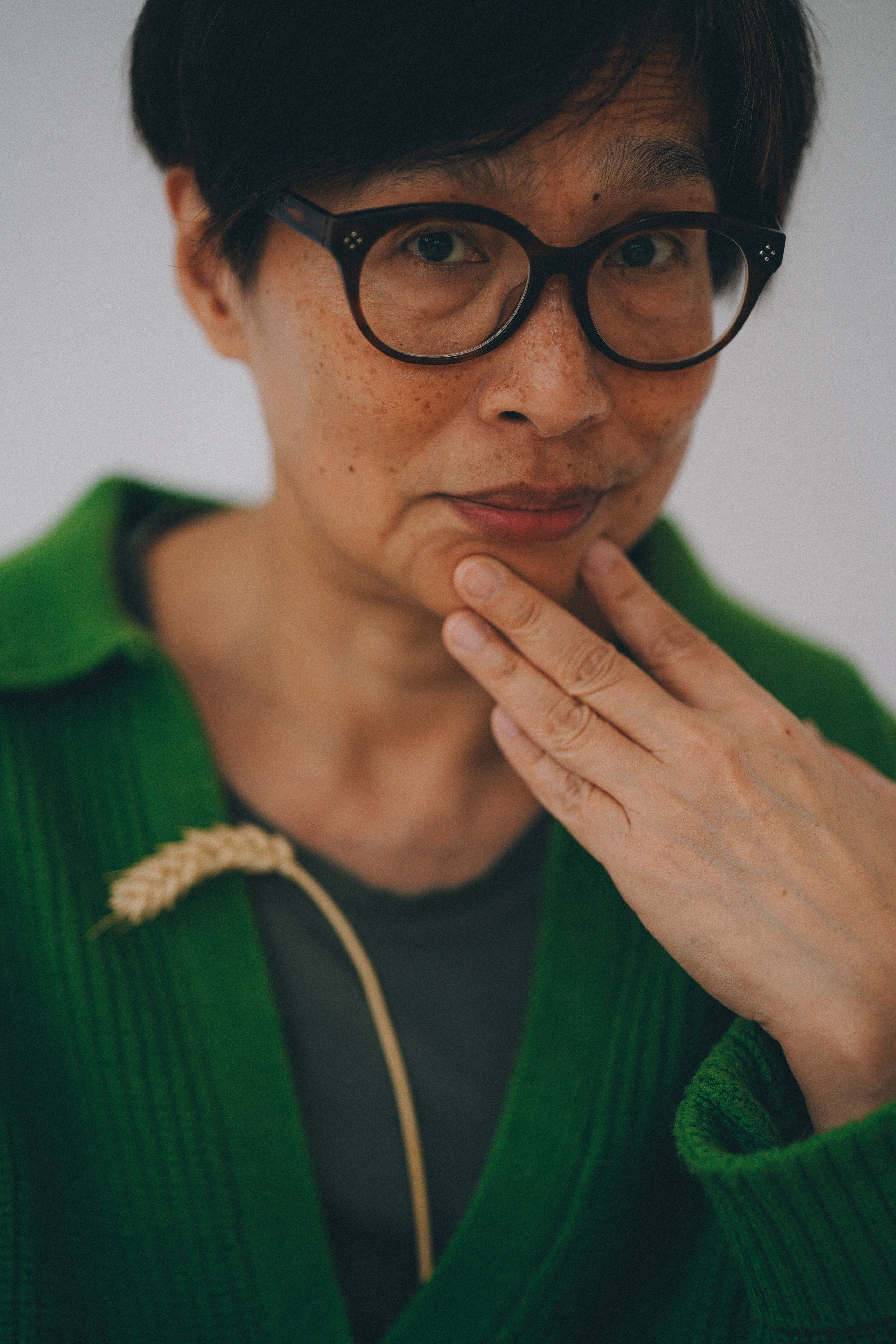 Studio portrait in Solihull Irina Zoteeva Photography. Lady in green.