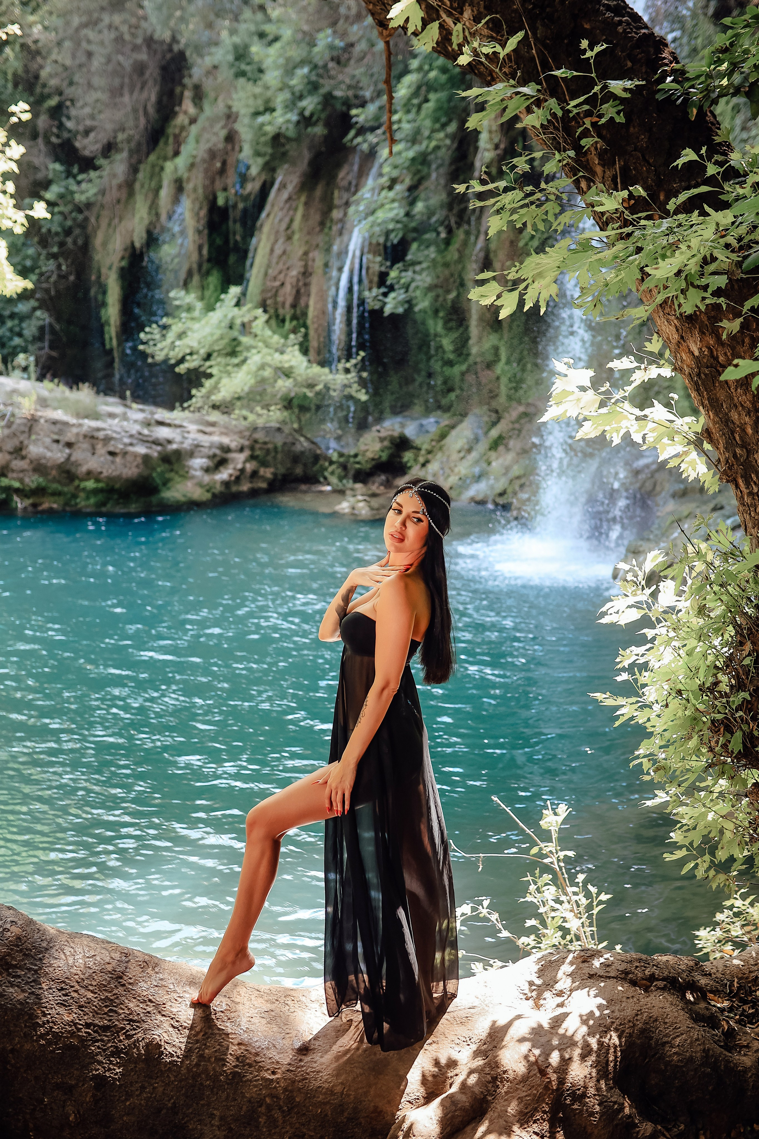 Photoshooting at Kurshunlu waterfall. Photographer in Turkey, Antalya, Kemer, Belek, Side, Kas, Fethiye