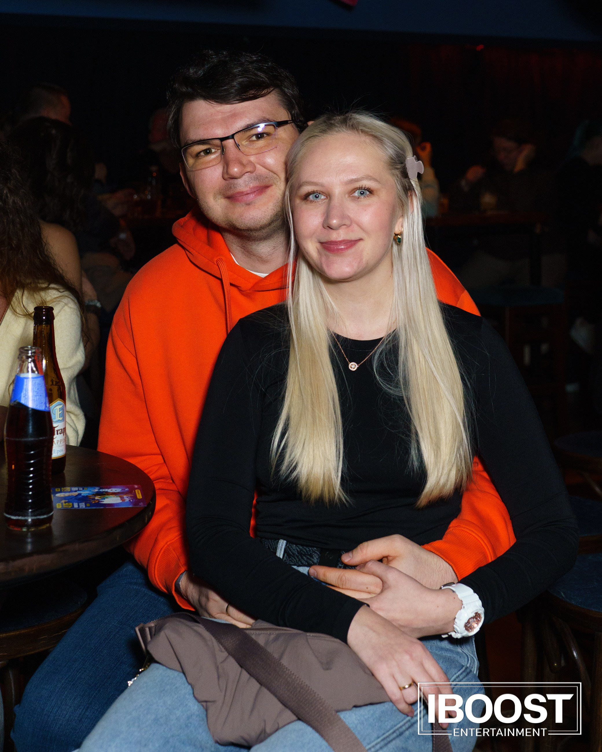 Couple posing together in the audience during the Animal JazZ concert in Sofia.