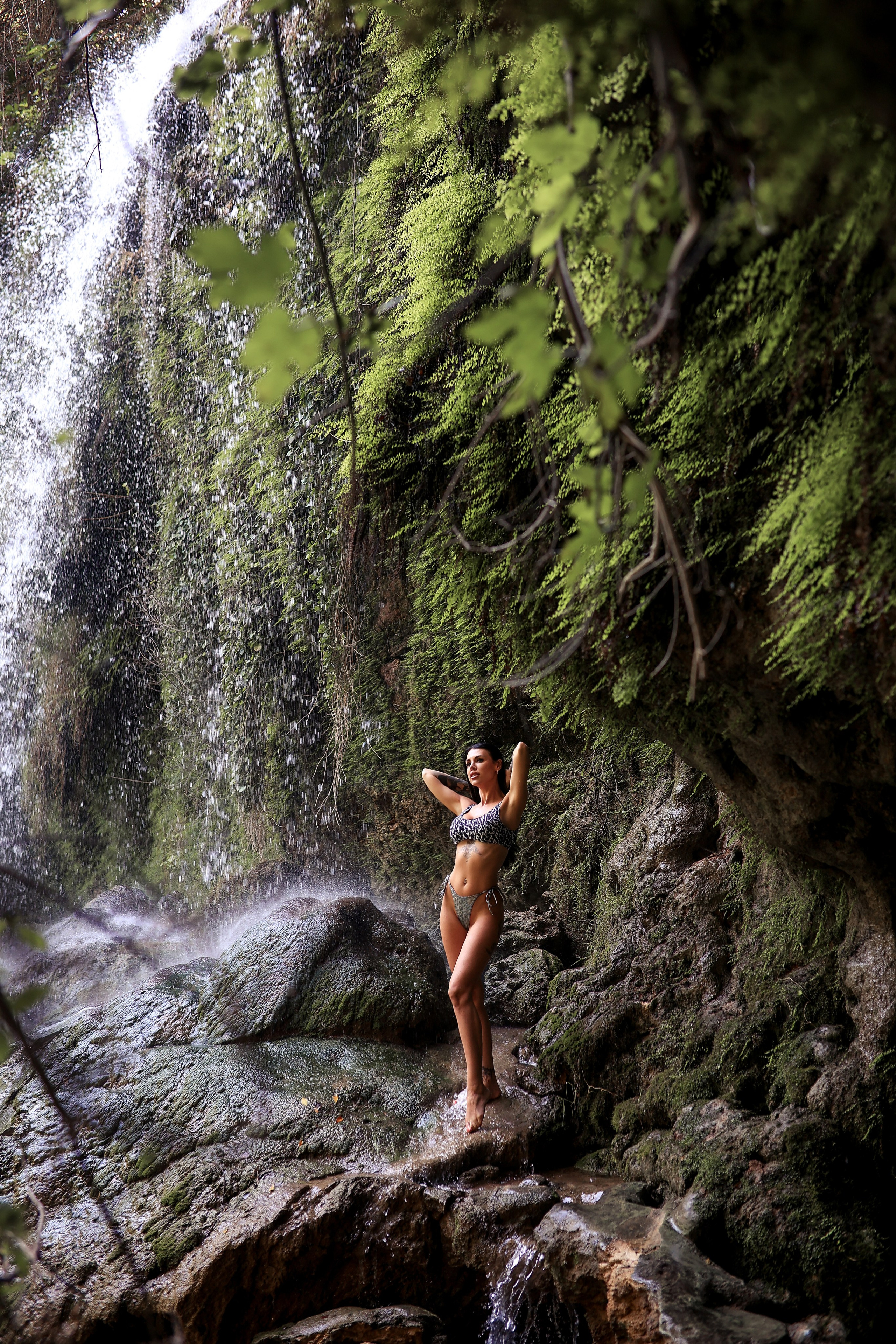 Photoshooting at Kurshunlu waterfall. Photographer in Turkey, Antalya, Kemer, Belek, Side, Kas, Fethiye