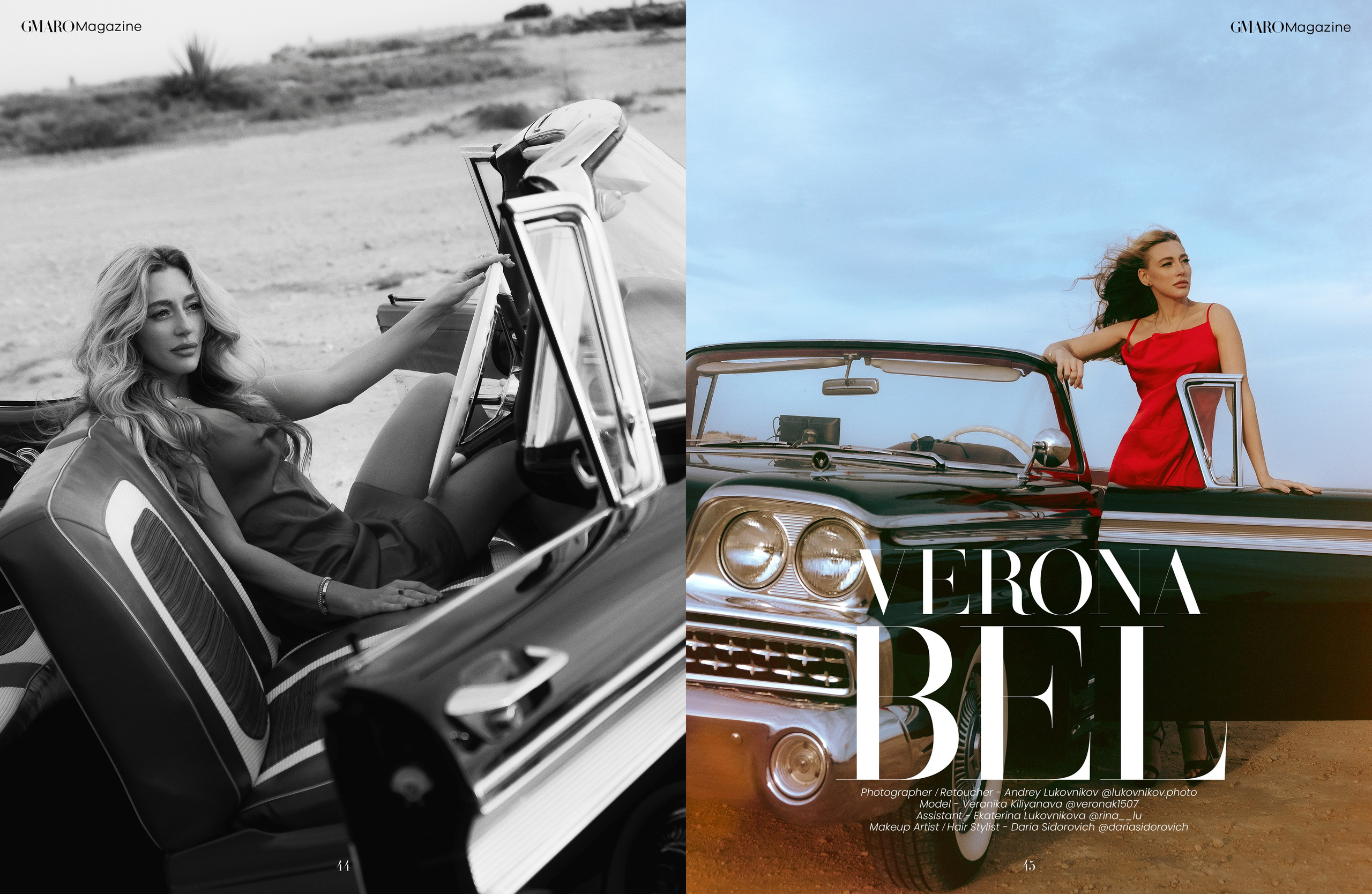 Элегантная съемка у моря с ретро автомобилем в Торревьехе, Аликанте