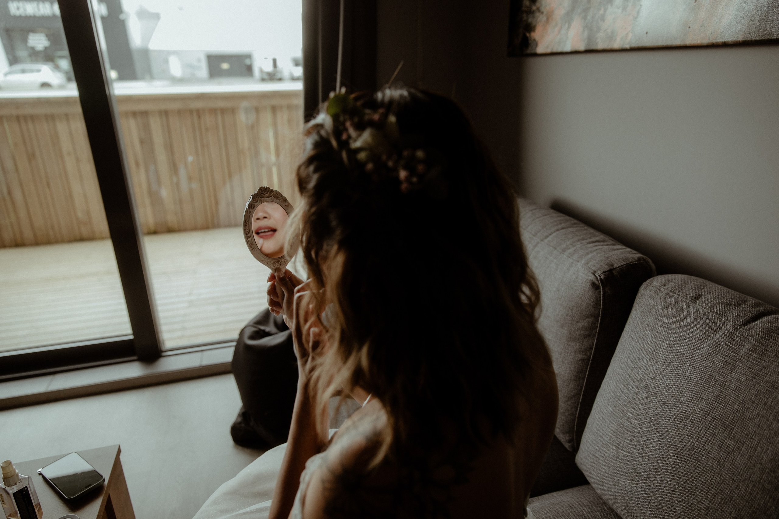Elopement at Kvernufoss Waterfall. Iceland elopement photographer & videographer