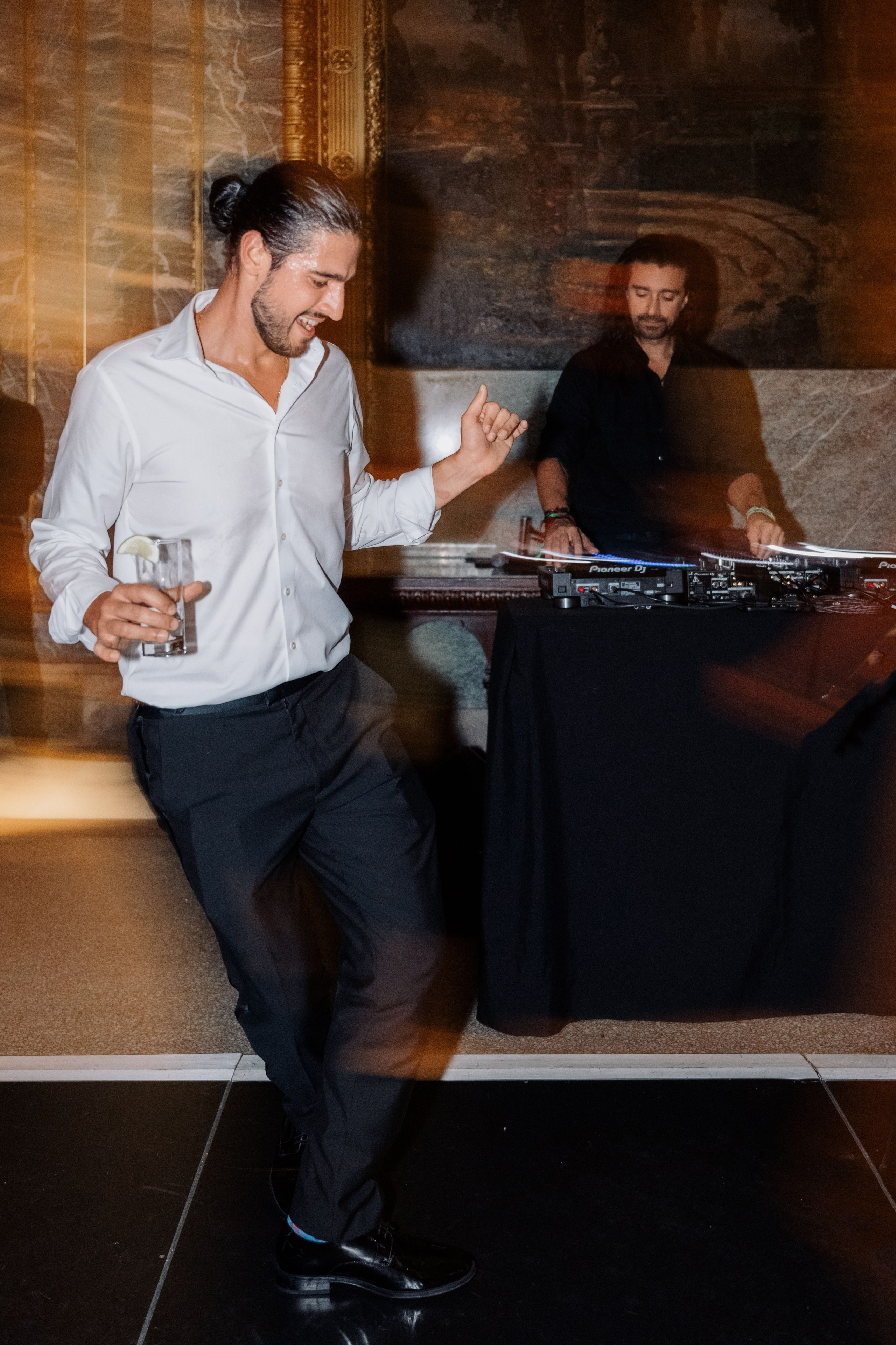 a man in a white shirt