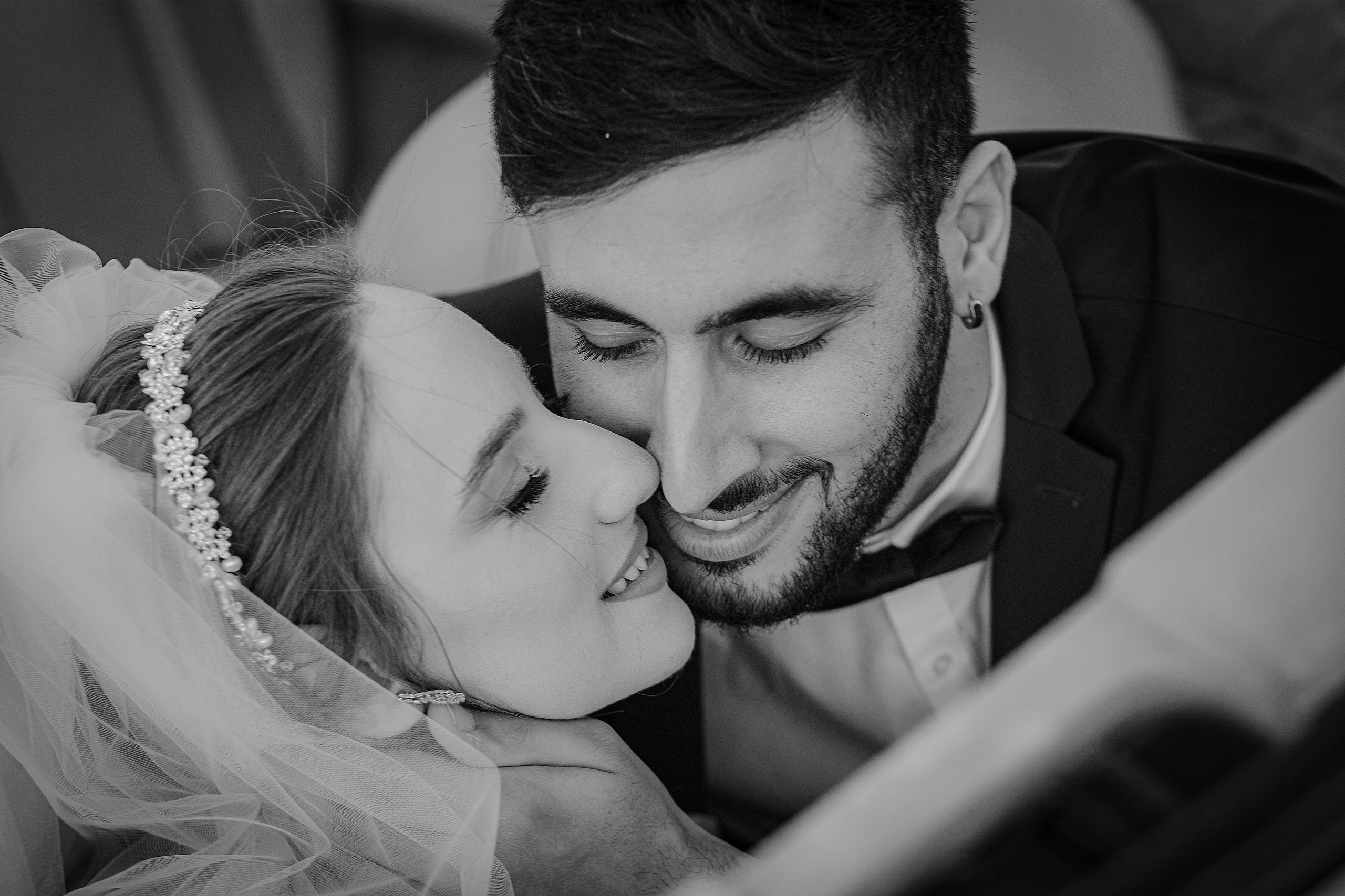 Black and white wedding portrait Jerusalem