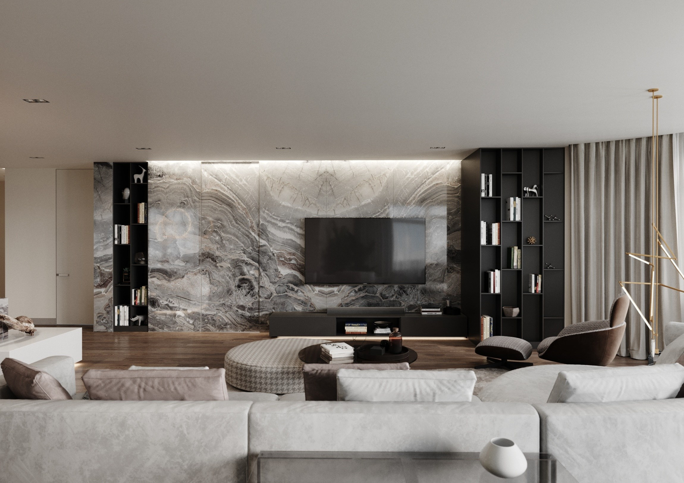 STONE APARTMENT. Дизайн интерьера и 3D-визуализация | AB Design Buro