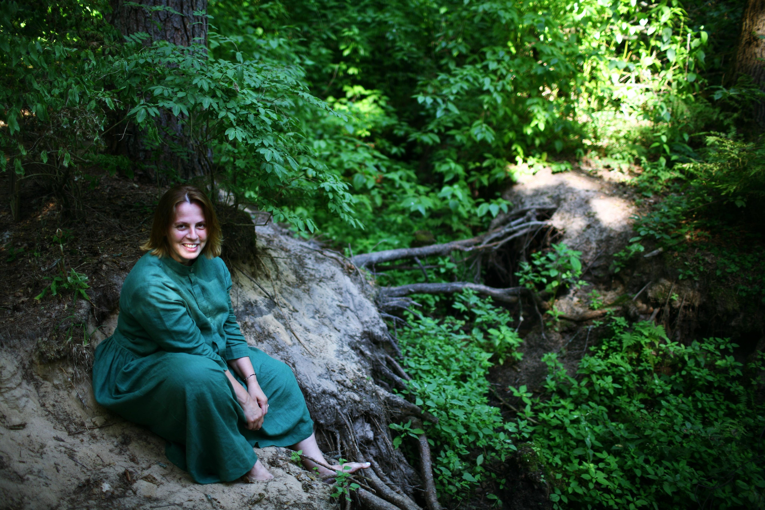 Anna, by herself. Woods and a little bit fire. Victoria Dini. Art photography in London / Folkestone, UK