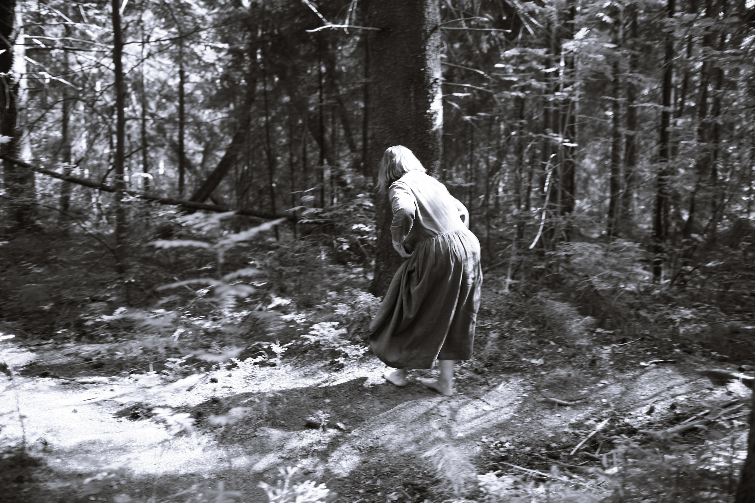 Anna, by herself. Woods and a little bit fire. Victoria Dini. Art photography in London / Folkestone, UK