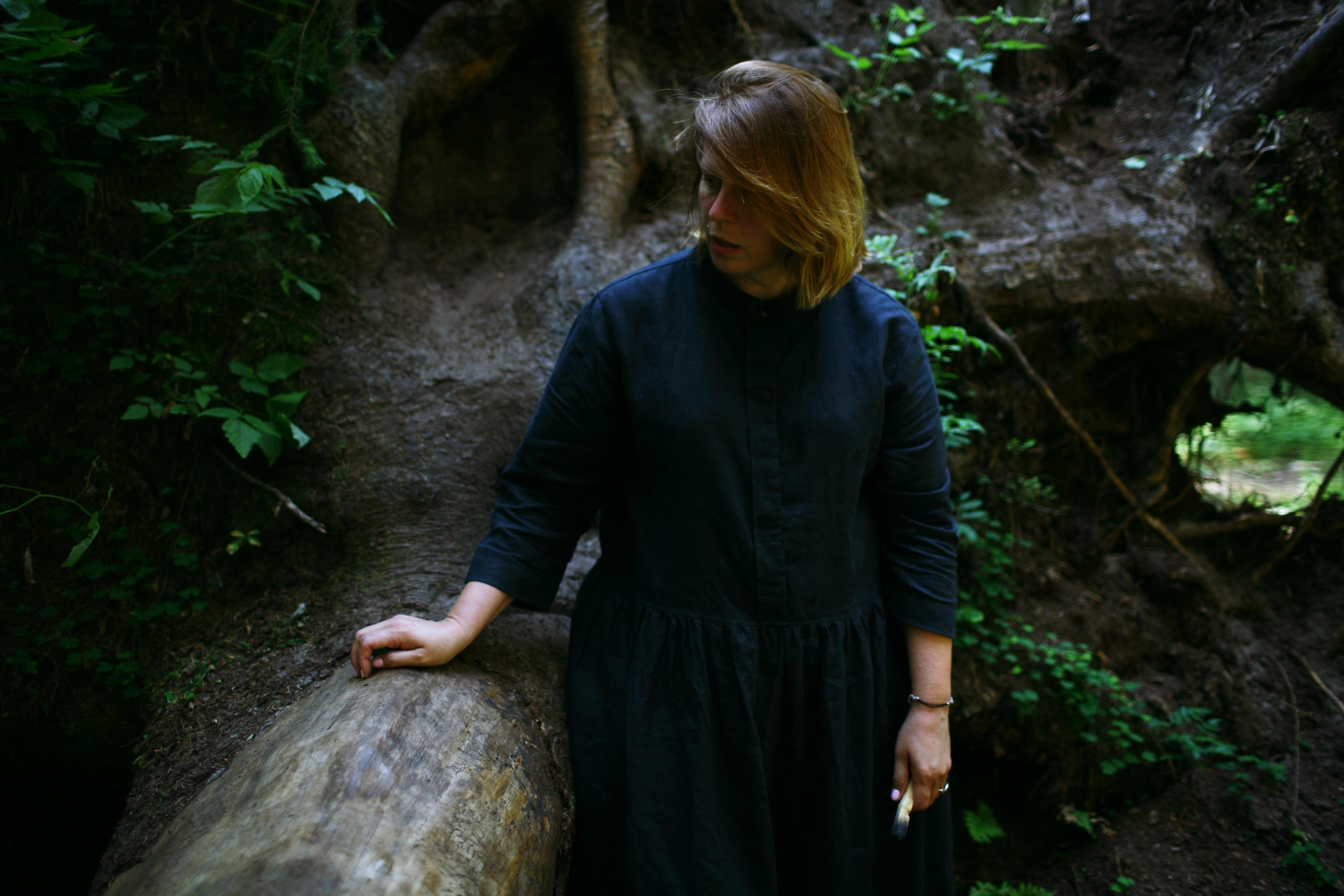 Anna, by herself. Woods and a little bit fire. Victoria Dini. Art photography in London / Folkestone, UK