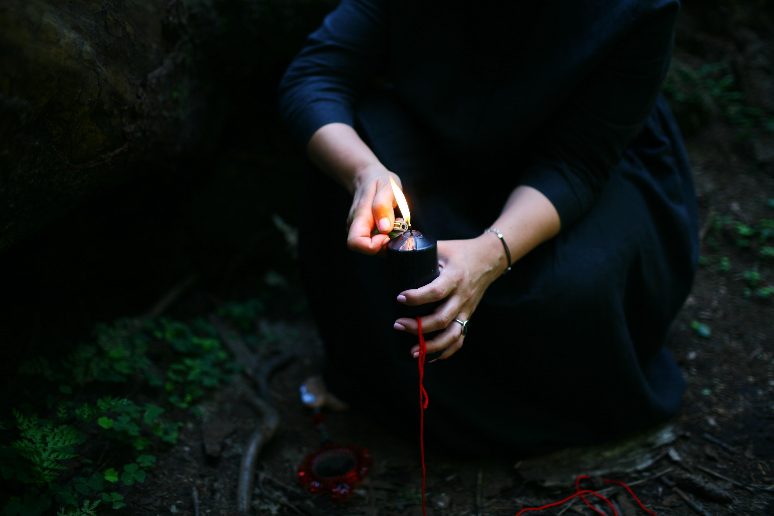 Anna, by herself. Woods and a little bit fire. Victoria Dini. Art photography in London / Folkestone, UK