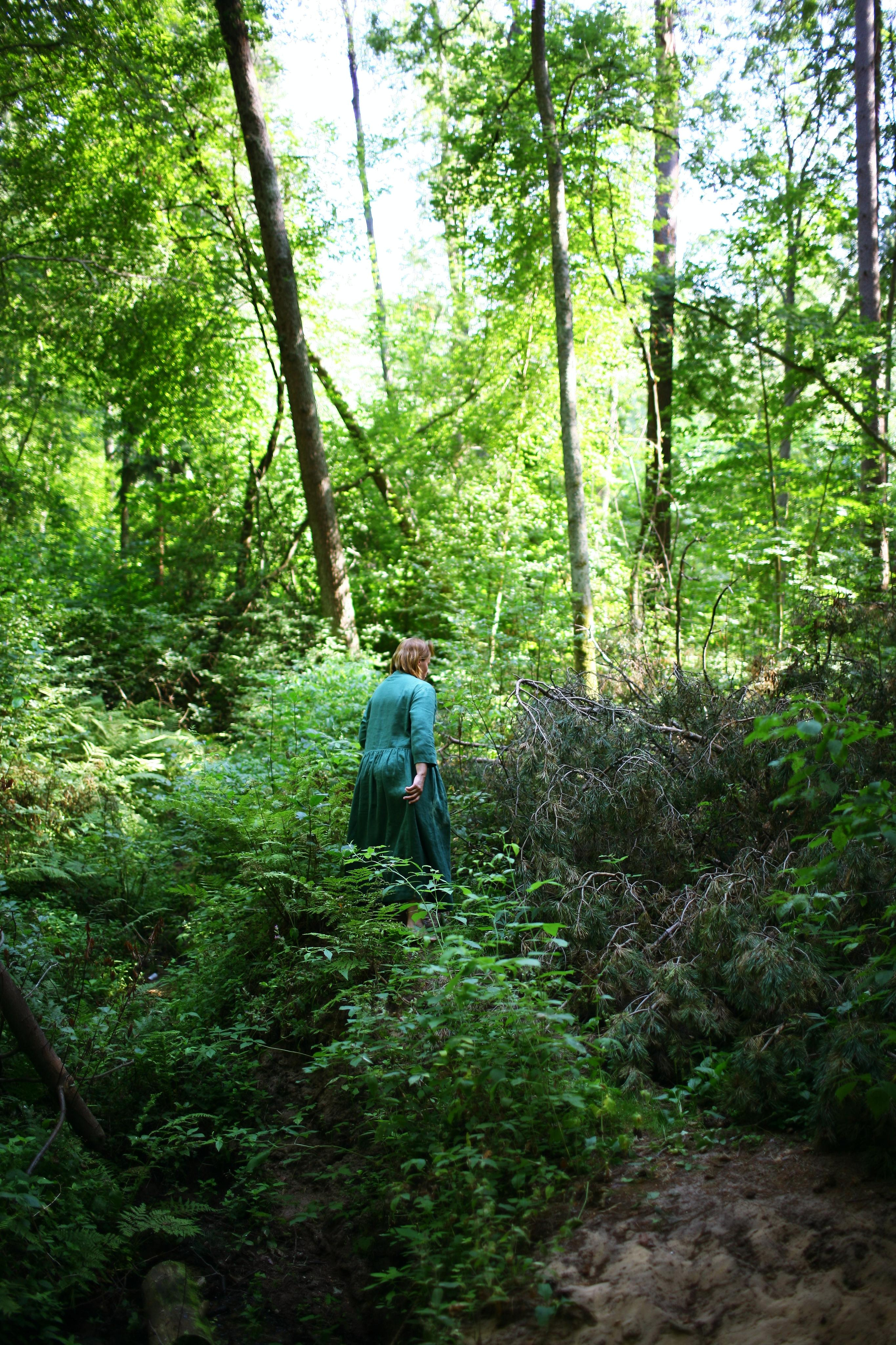 Anna, by herself. Woods and a little bit fire. Victoria Dini. Art photography in London / Folkestone, UK
