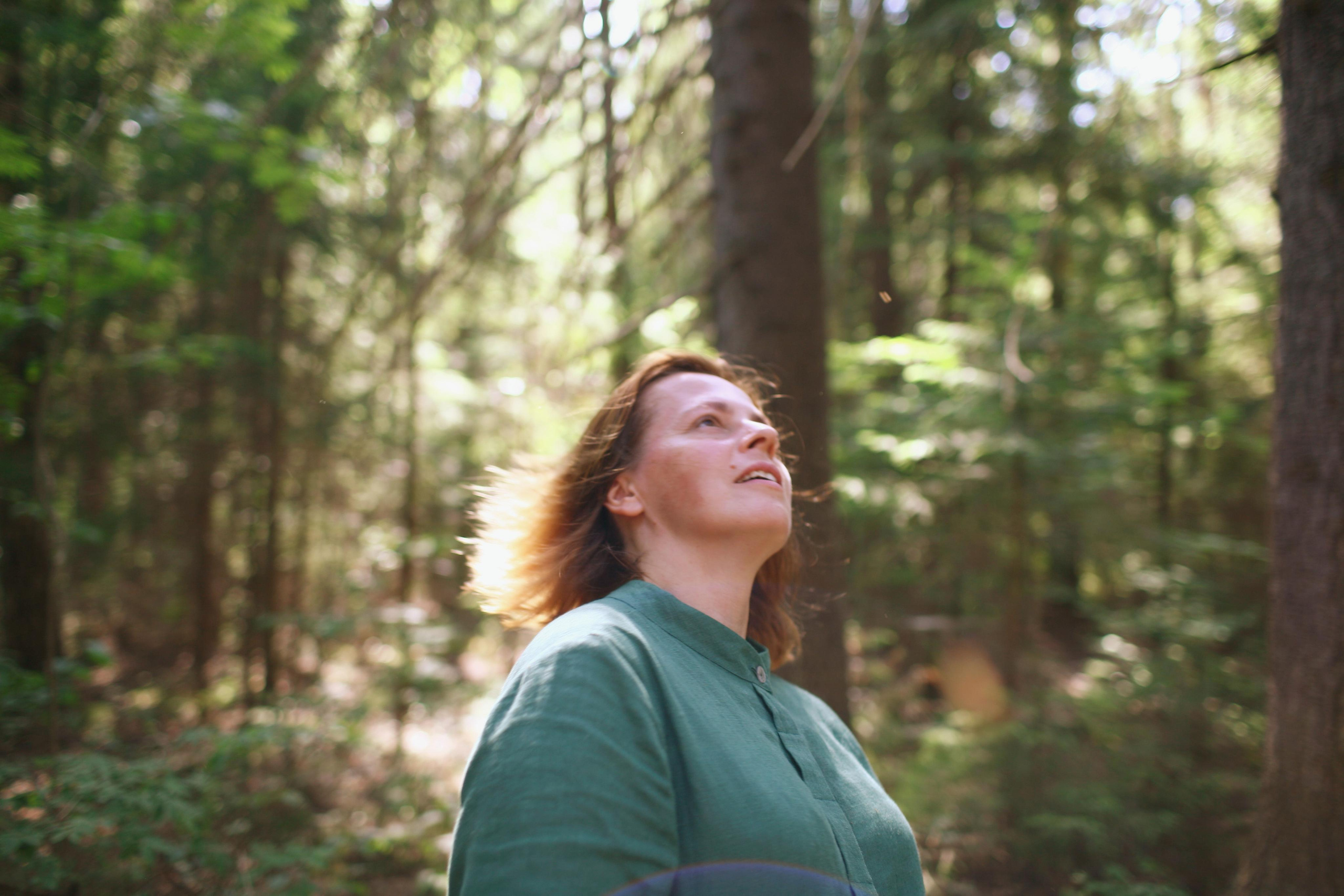 Anna, by herself. Woods and a little bit fire. Victoria Dini. Art photography in London / Folkestone, UK