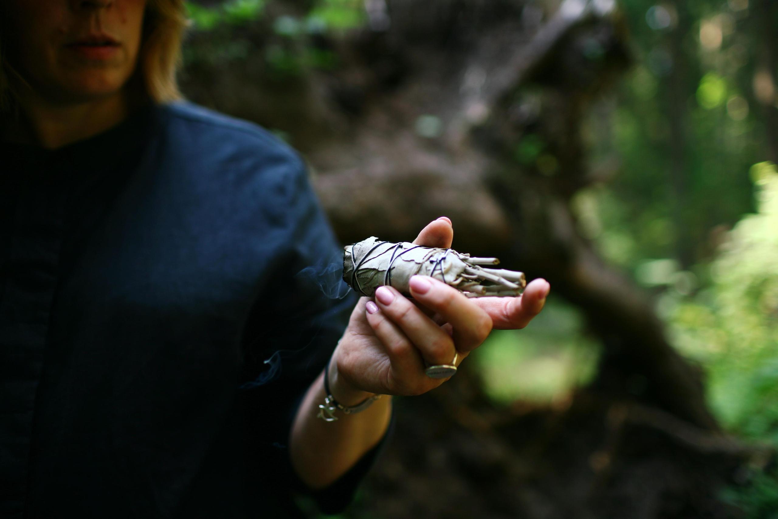 Anna, by herself. Woods and a little bit fire. Victoria Dini. Art photography in London / Folkestone, UK