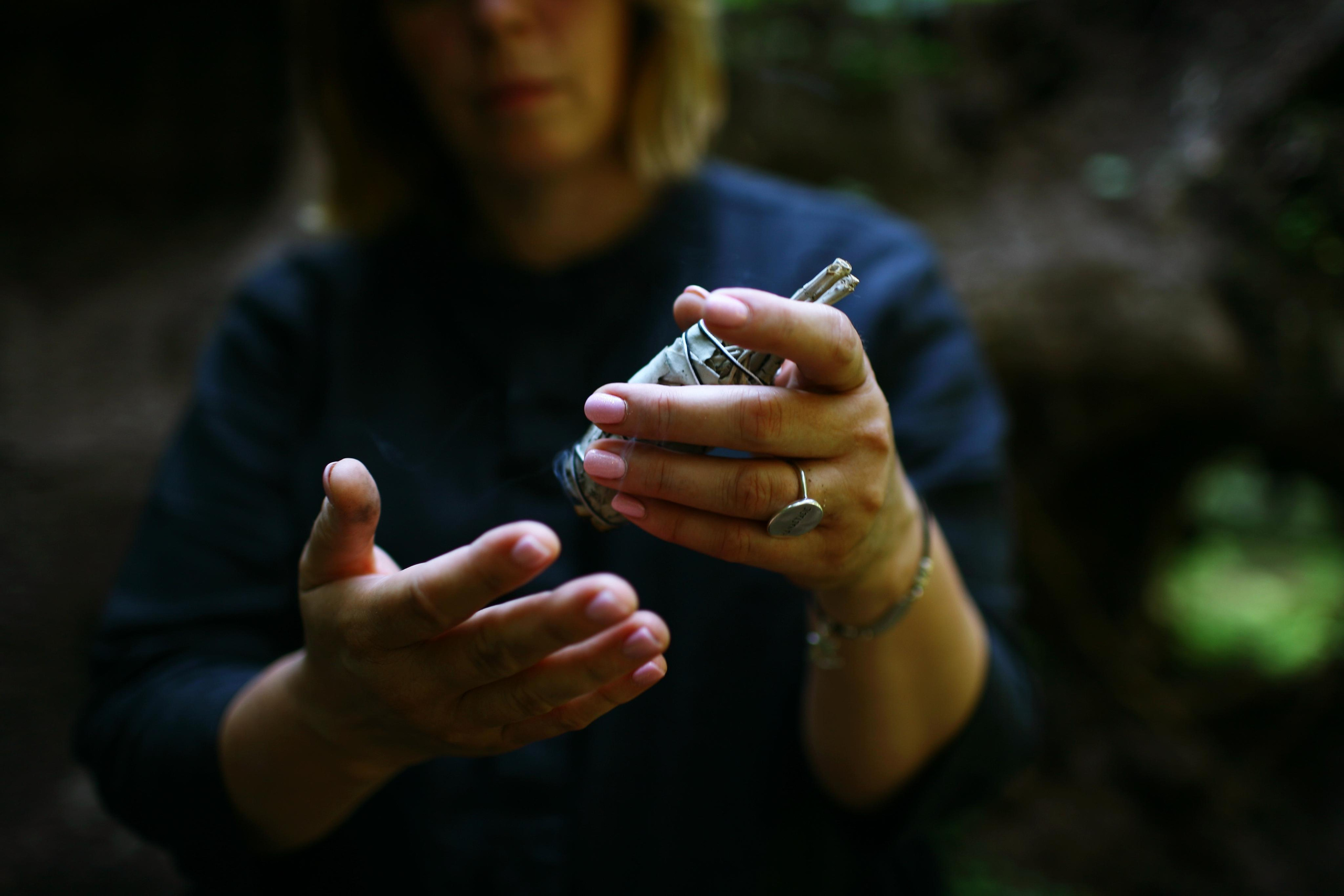Anna, by herself. Woods and a little bit fire. Victoria Dini. Art photography in London / Folkestone, UK