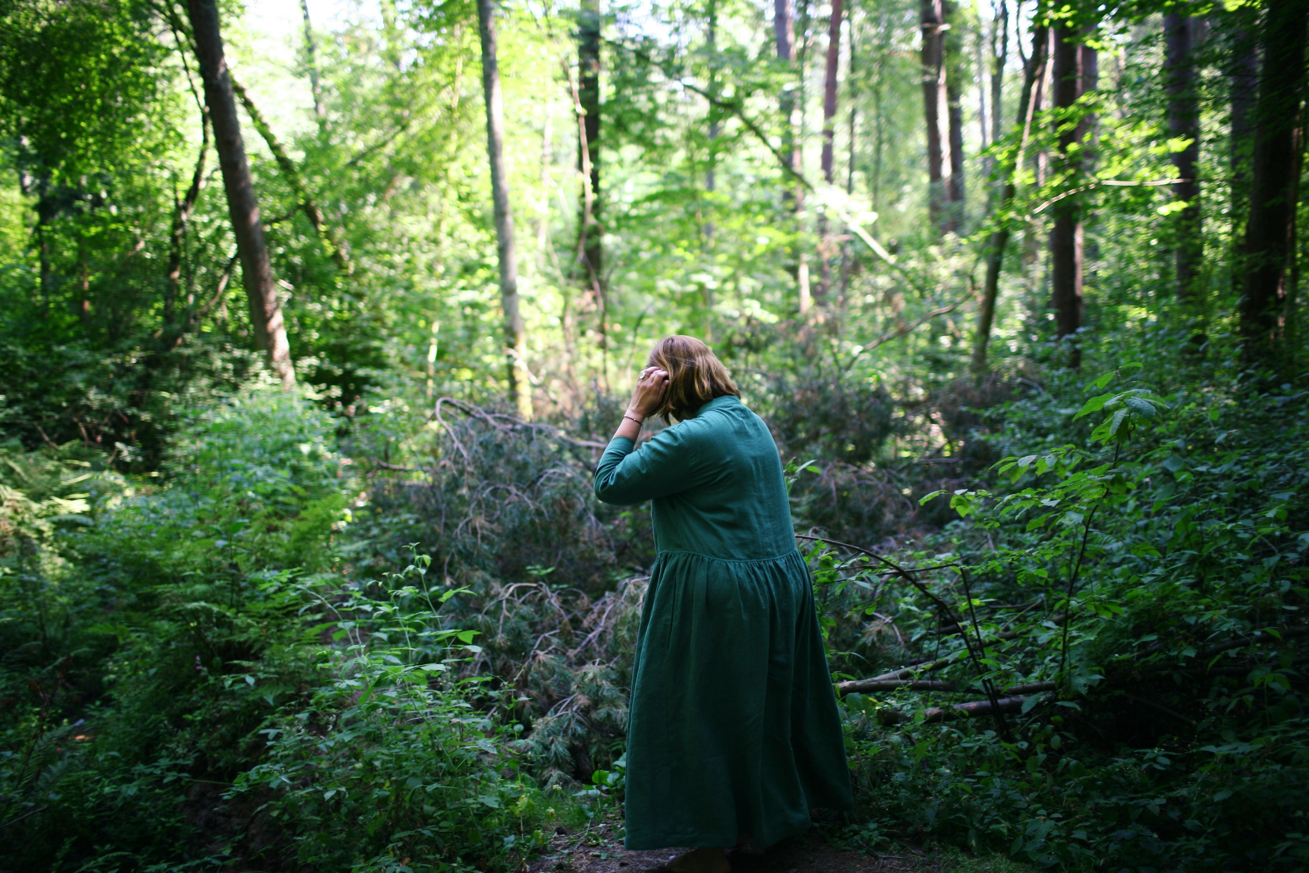 Anna, by herself. Woods and a little bit fire. Victoria Dini. Art photography in London / Folkestone, UK